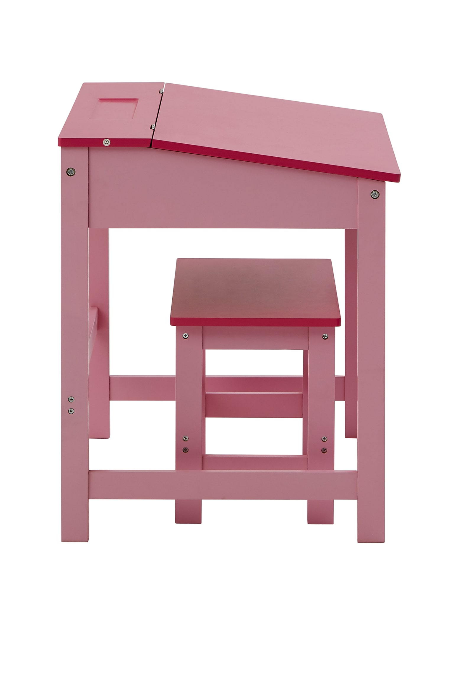 Kids Desk And Stool - Pink/White/Blue - 3