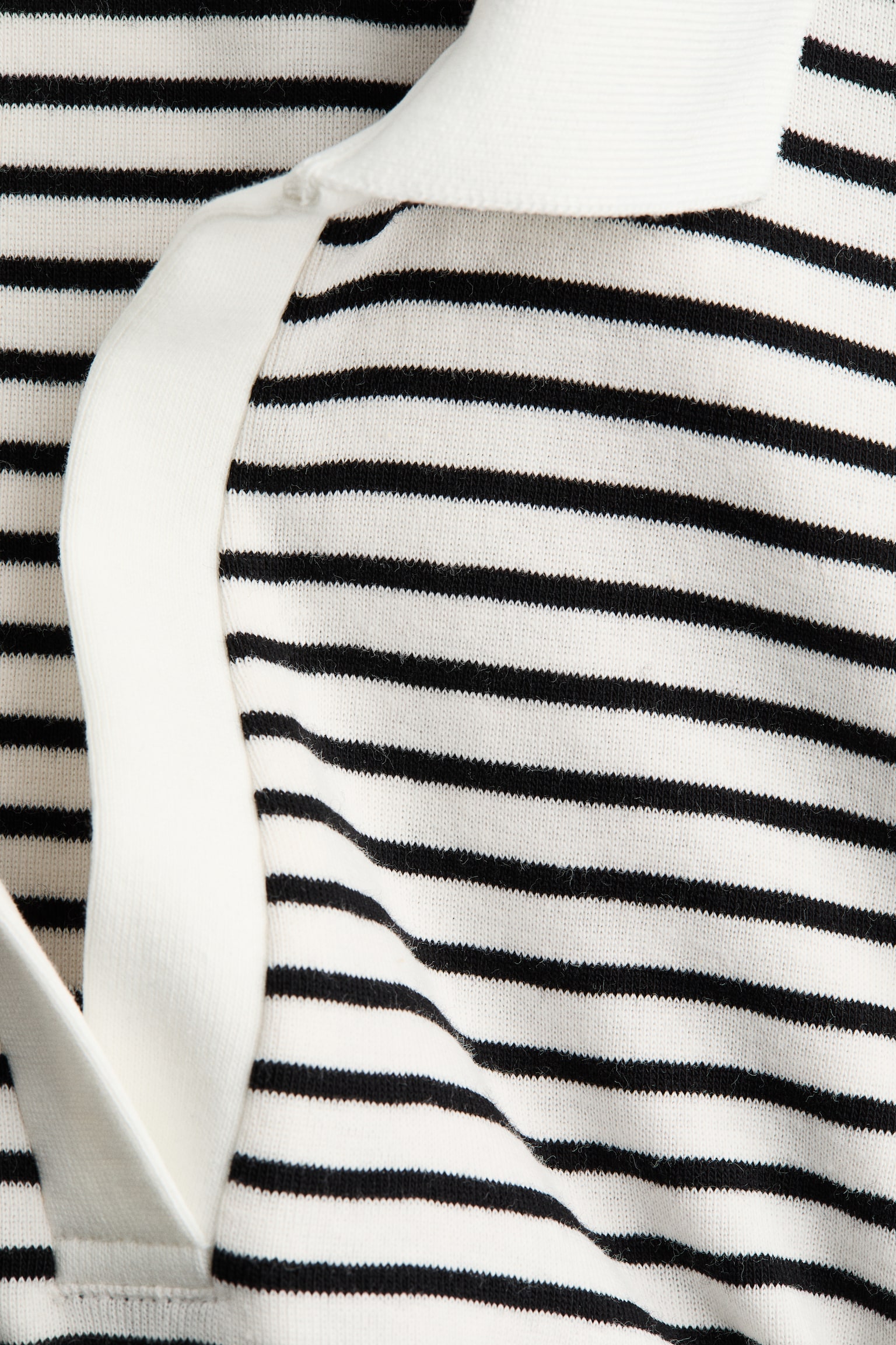 Vestido con cuello en tejido fino - Blanco/Franjas/Café oscuro/Azul - 5