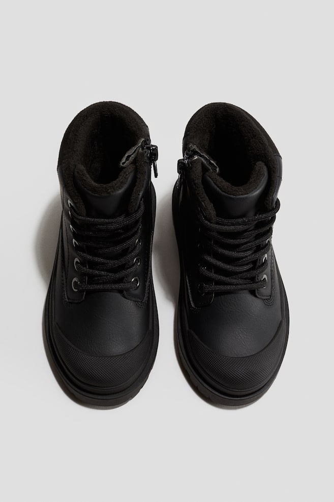 Bottines imperméables à lacets-Noir - 3