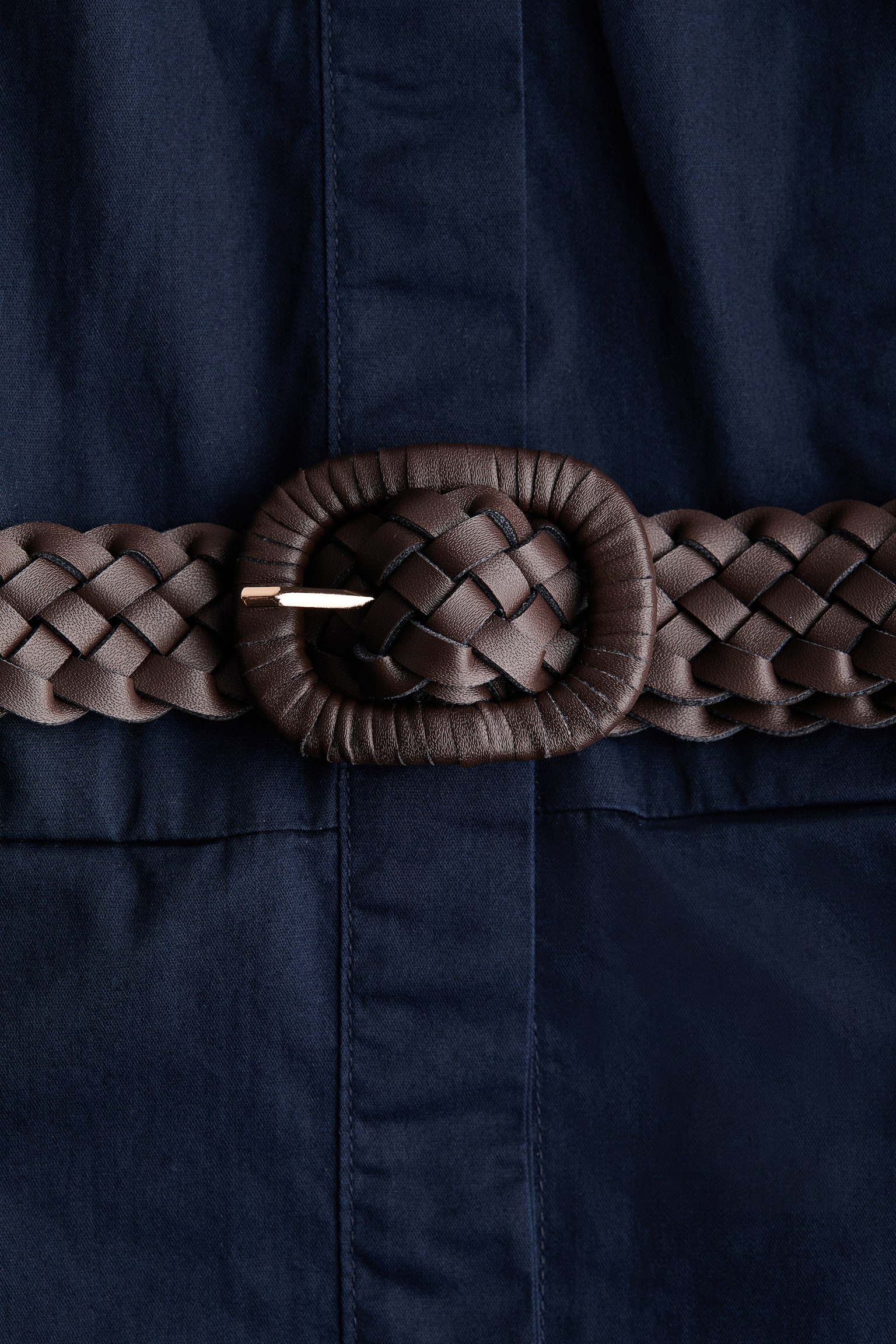 Vestido camisa de popelina de algodón - Azul marino - 3