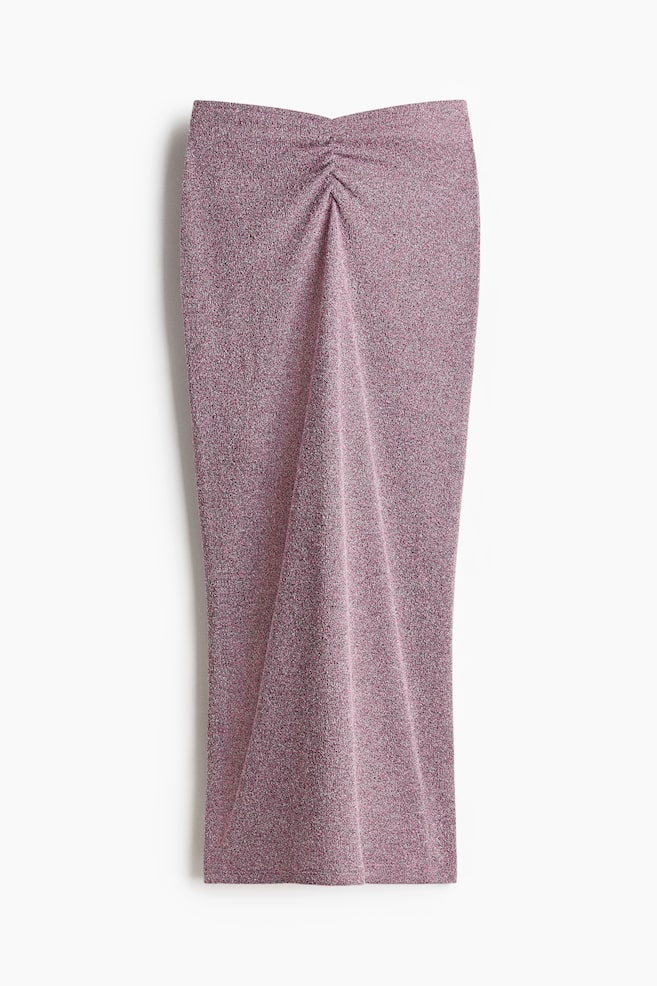 Knitted ruched-detail skirt - Pink marl - 1