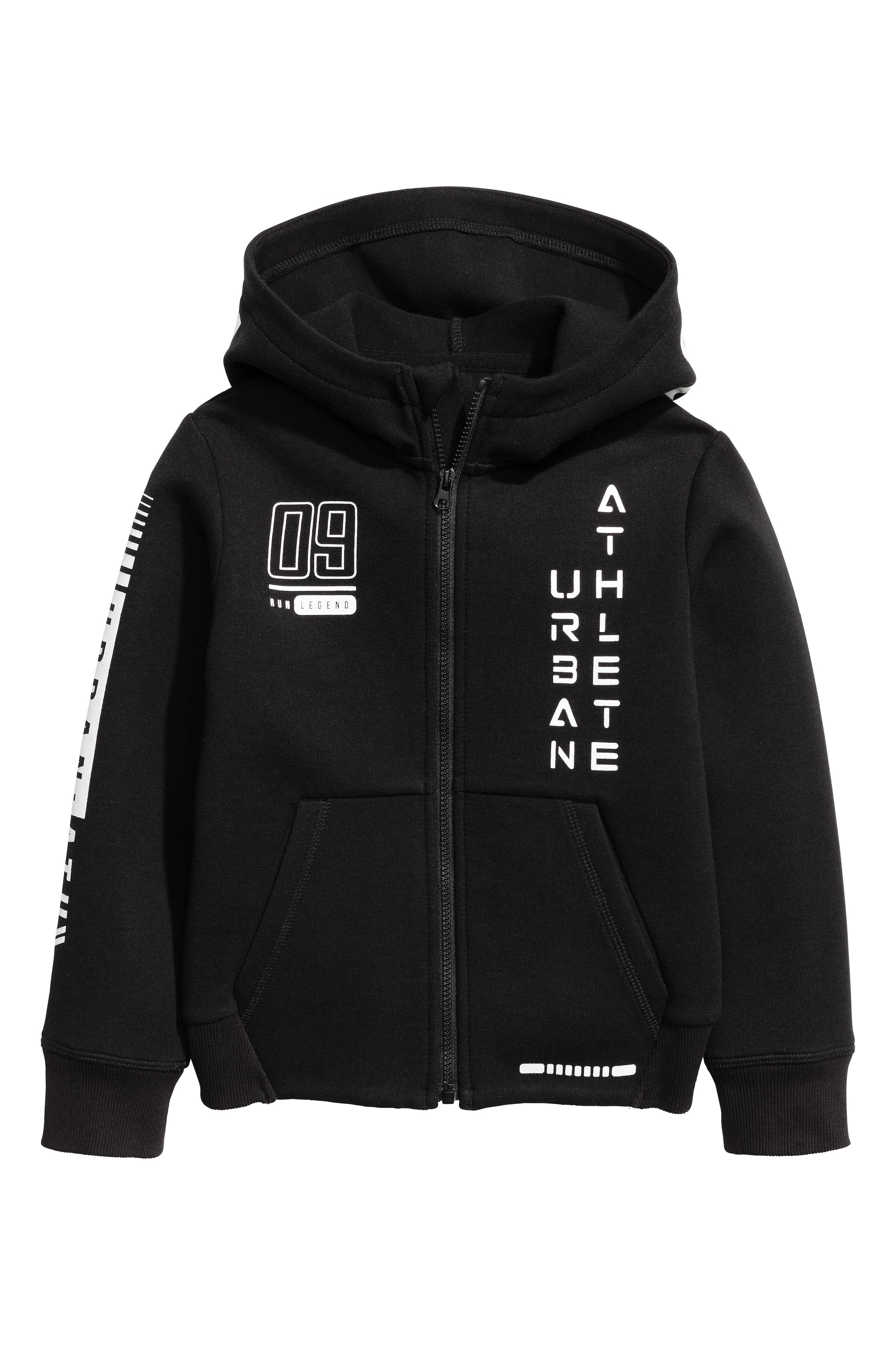 View larger image: Hooded sports jacket - Black - Kids | H&M GB 1