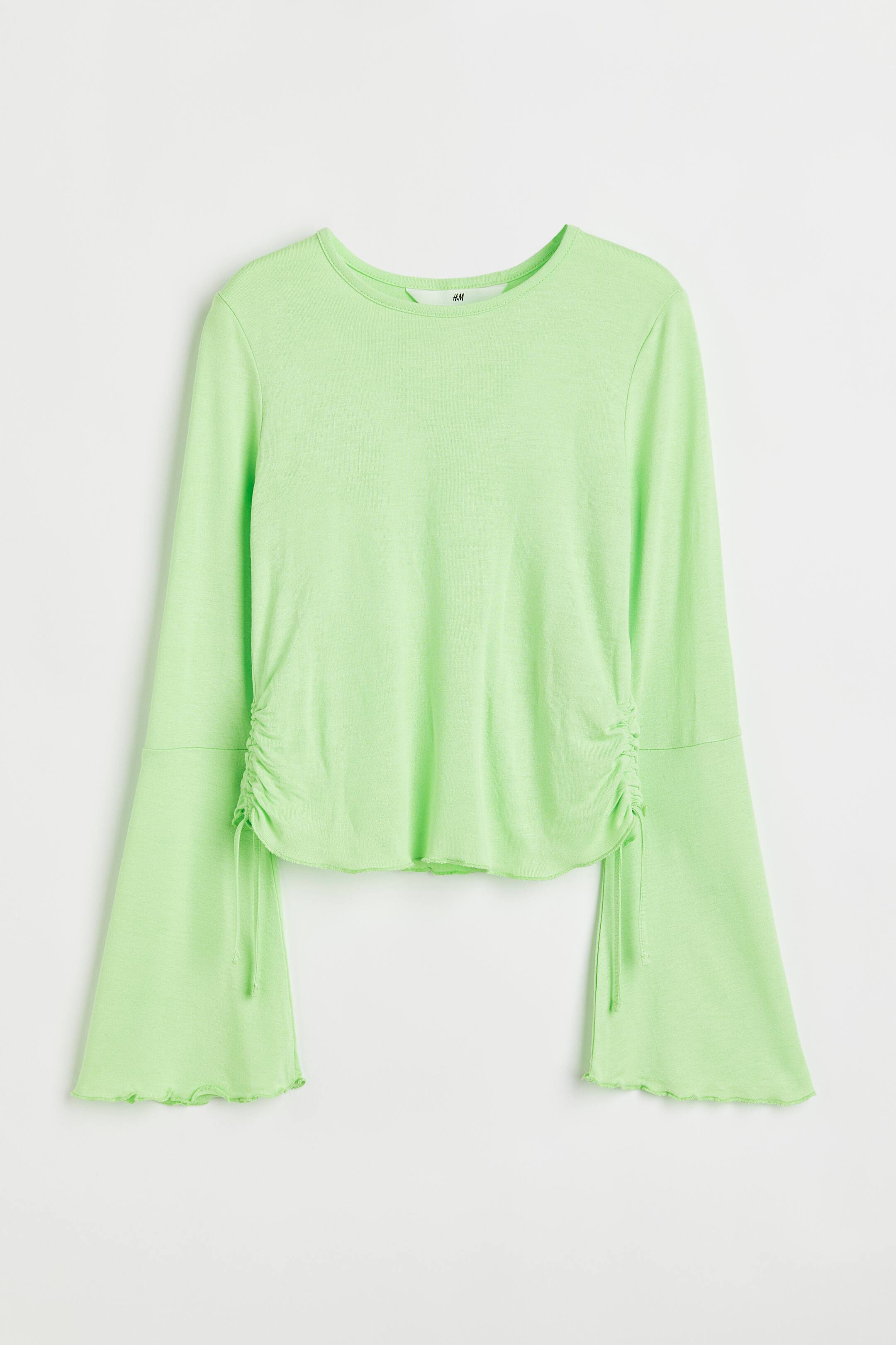 View larger image: Draped jersey top - Light green - Kids | H&M IN 1