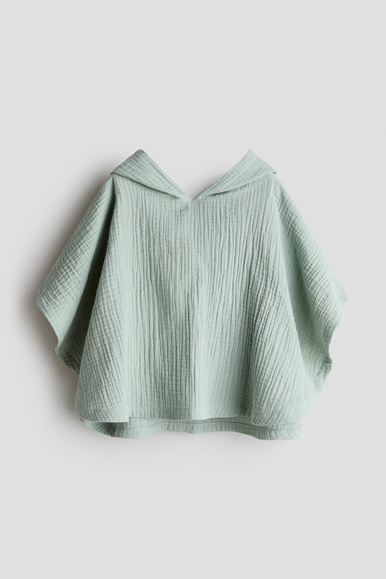 Poncho de bain en mousseline de coton - Vert clair/Crème/Bleu clair