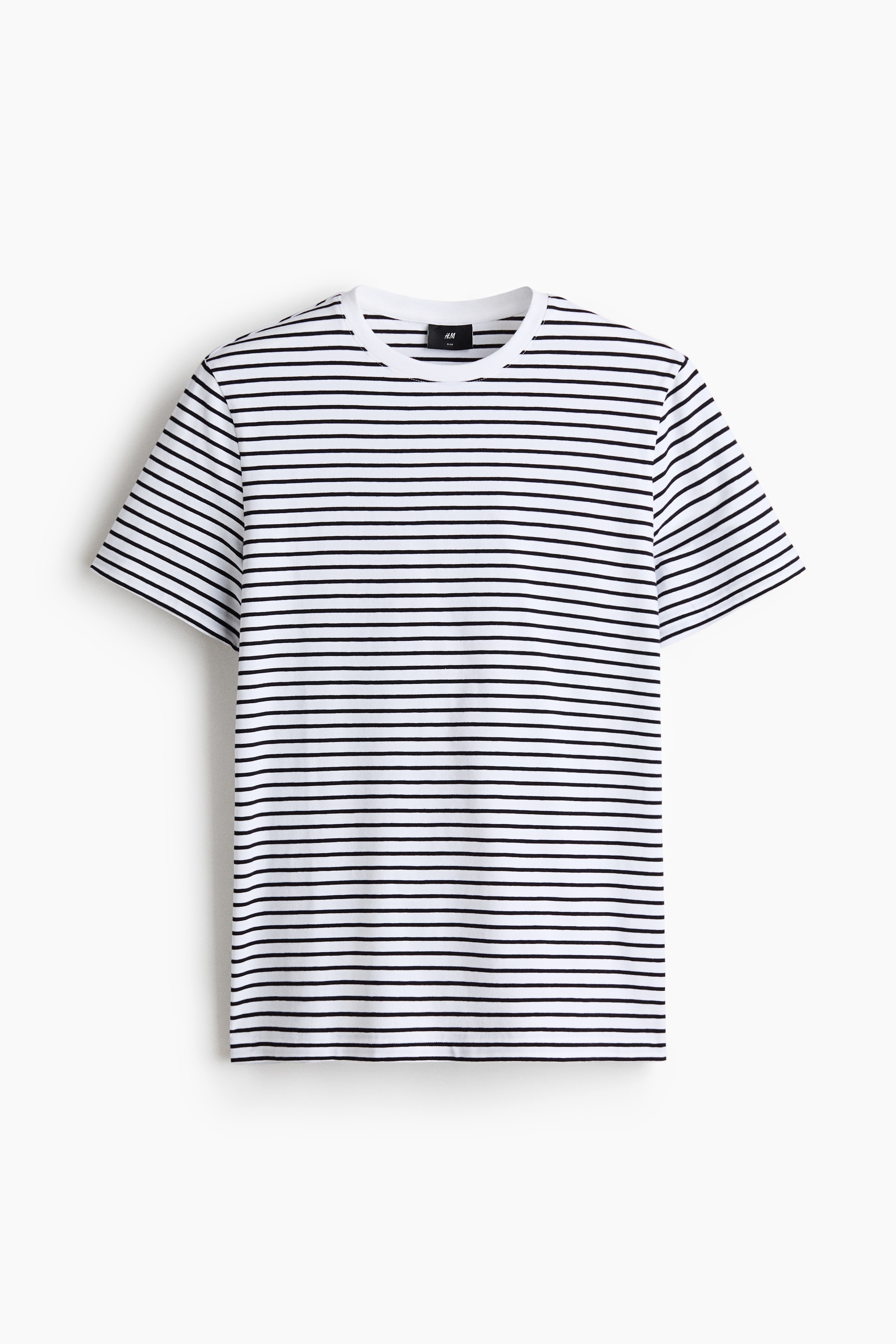 T-shirt Slim Fit - Vit/Svartrandig/Mörkbrun/Svart/White/Khakigrön/Marinblå