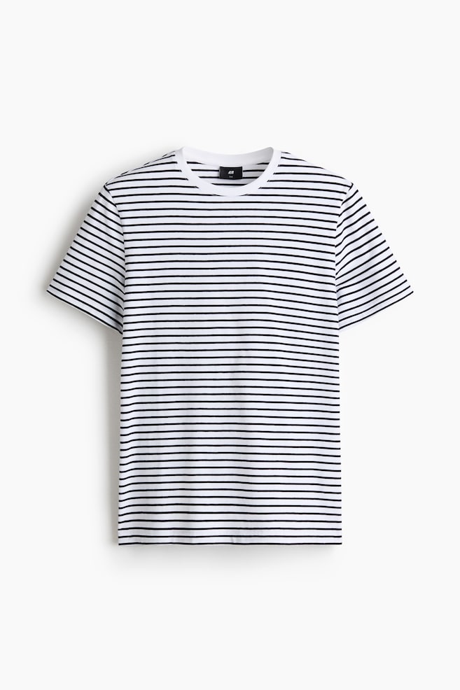 T-shirt - Slim Fit - Wit/zwart gestreept/Wit/Zwart/Marineblauw/gestreept/Donkergrijs/Marineblauw/Dusty donkerblauw/Donkerbruin - 1