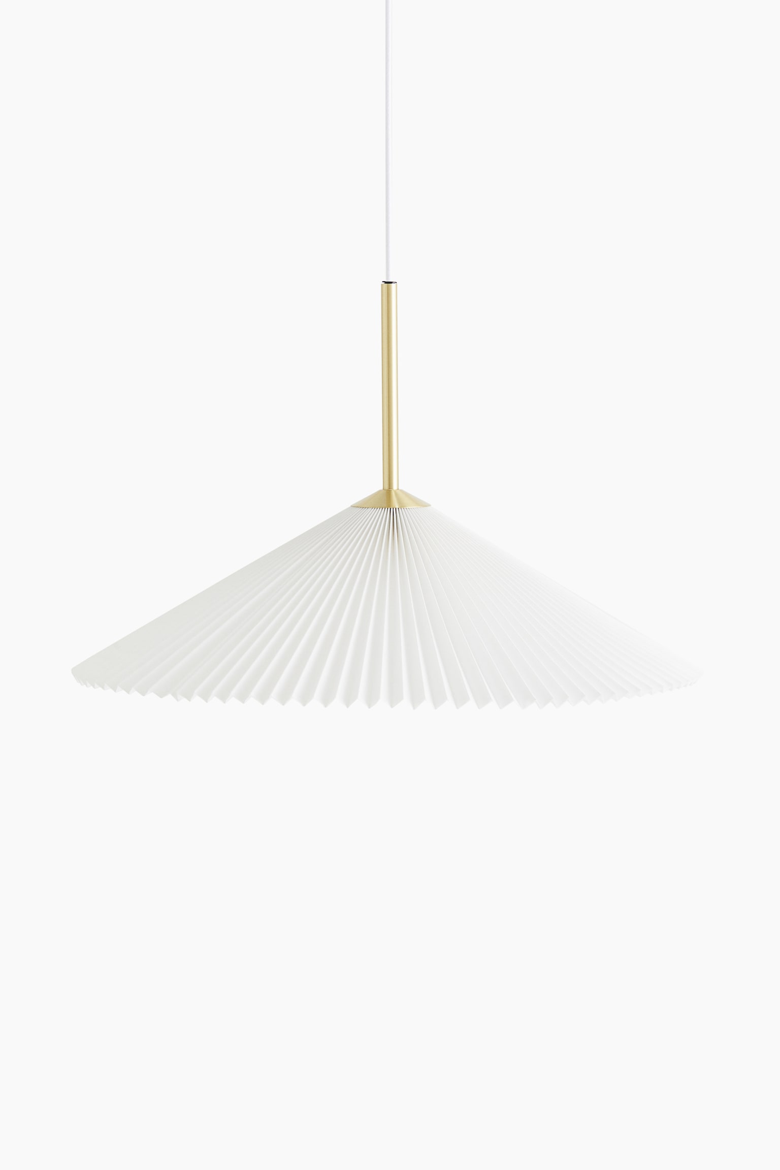 Pleated-shade pendant light - Gold-coloured/White - 1