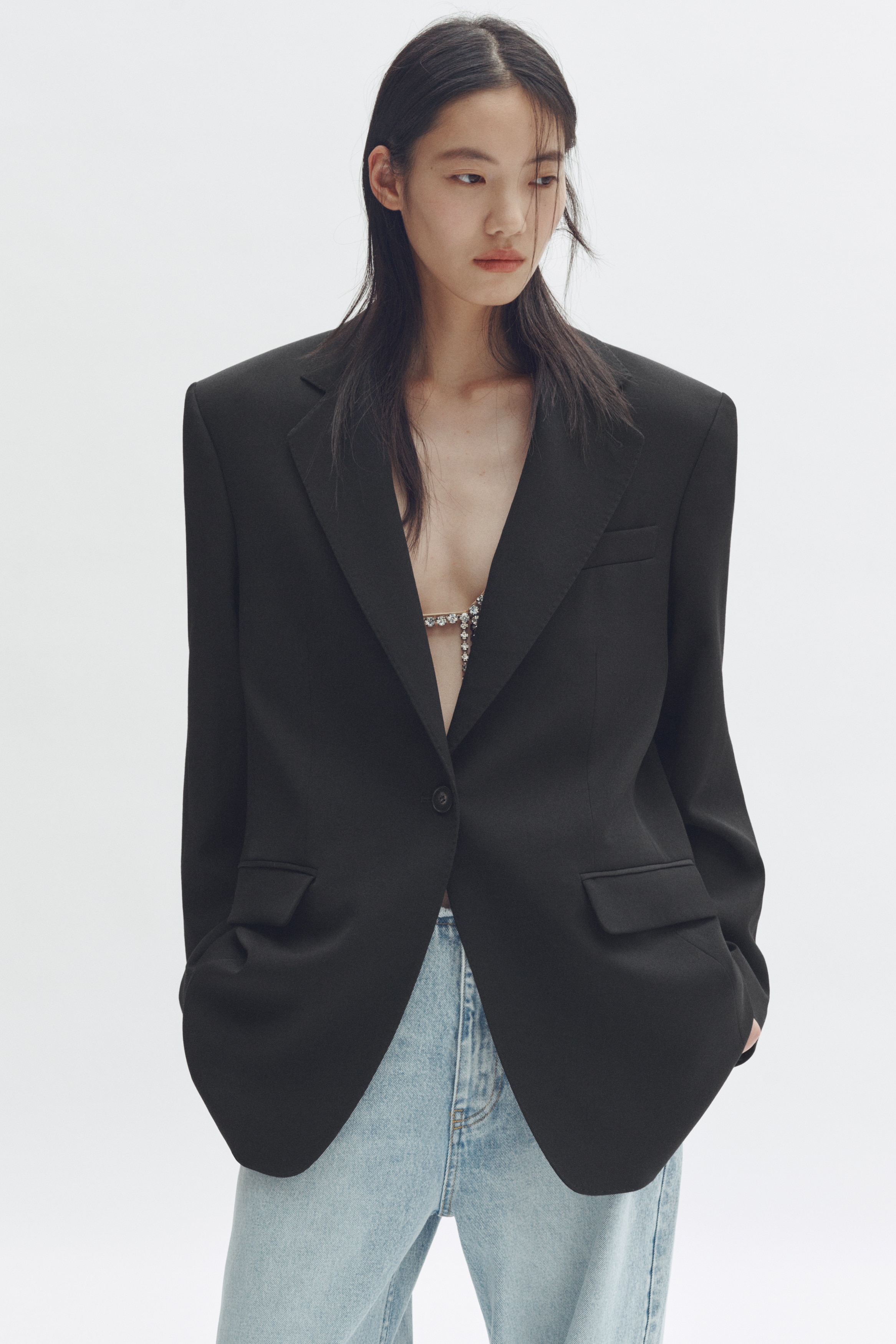 Women's Black Single-Breasted Wool Blazer | H&M US