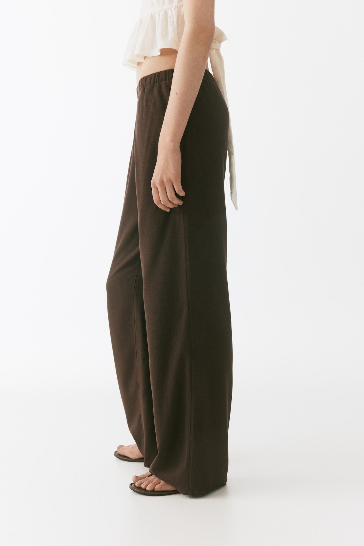 Wide-Leg Linen-Blend Pants - image 4