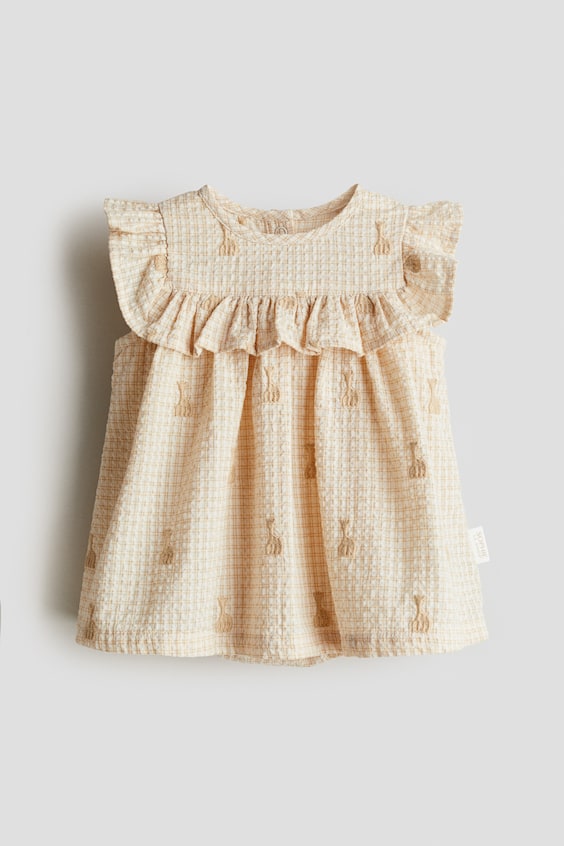Детские платья H&M Embroidered-Detail Seersucker Dress