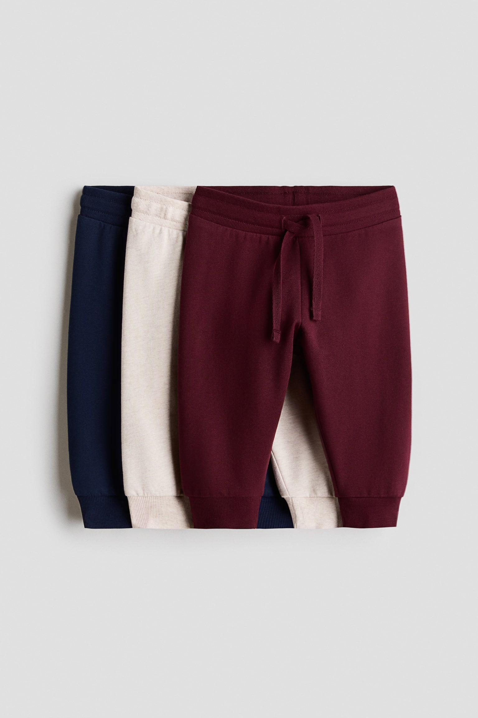 3er-Pack Joggers aus Baumwolle - Marineblau/Dunkelrot/Hellbeige/Mattgrün/Dunkelblau/Beige/Schwarz