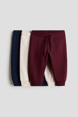 3-pack joggers i bomull