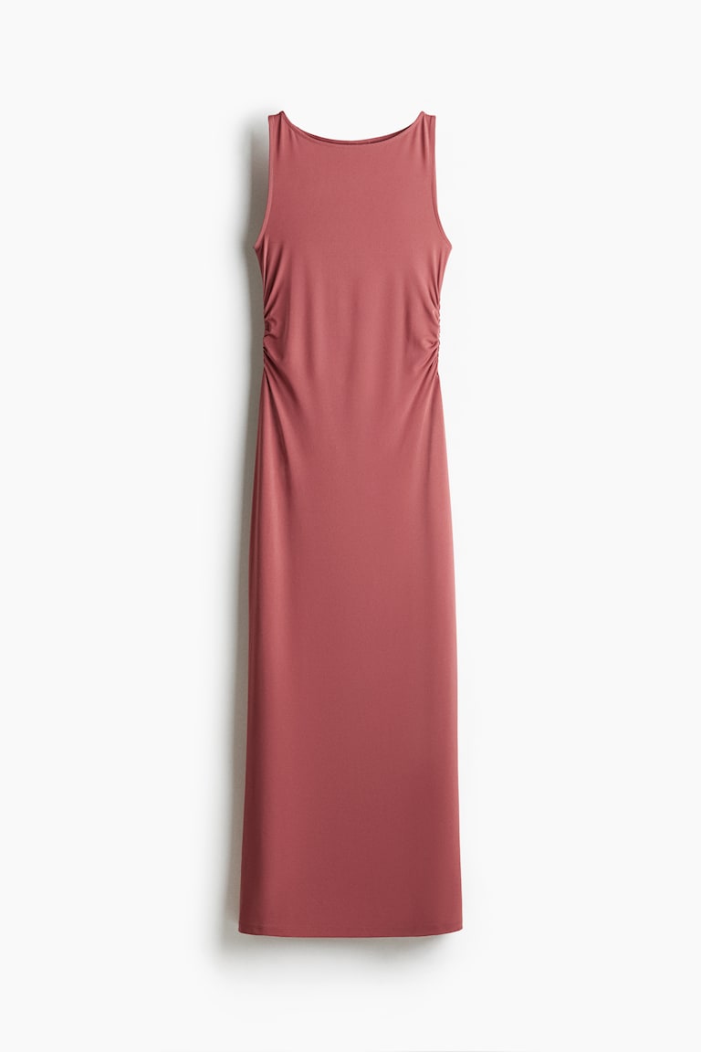 h&m draped bodycon dress Women's Burgundy Draped Bodycon Dress