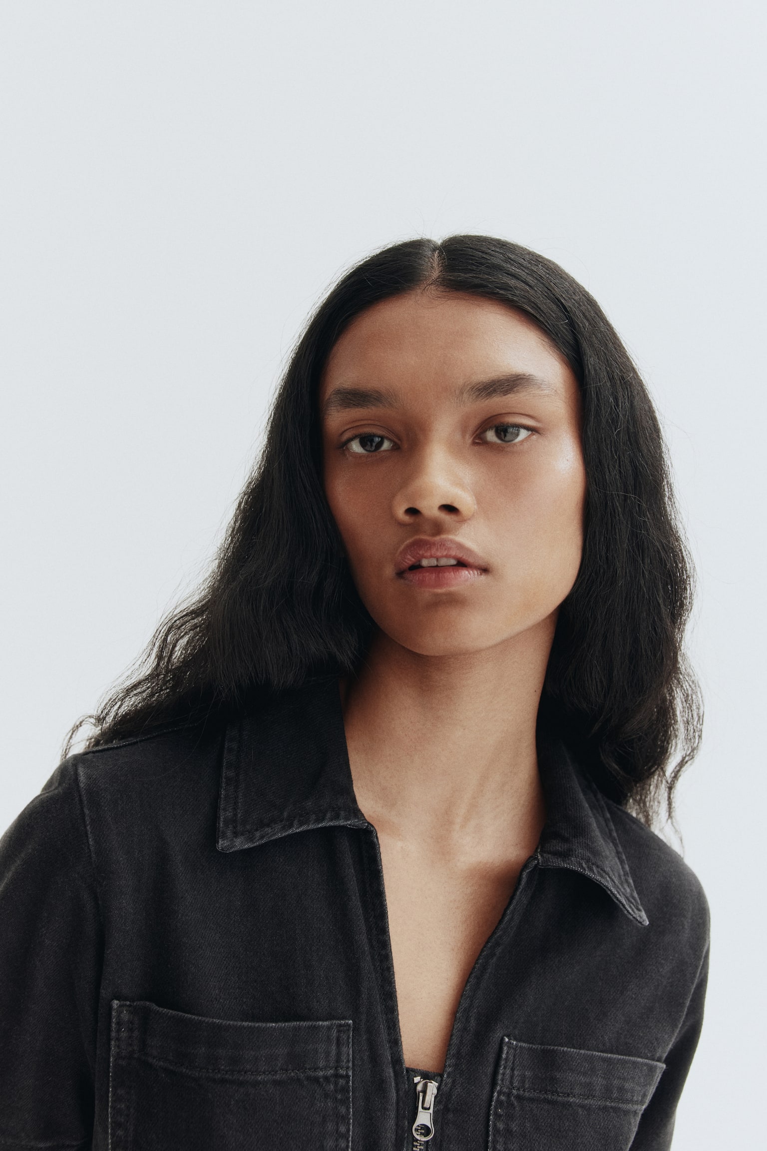 Denim playsuit - Black/Dark denim blue - 3