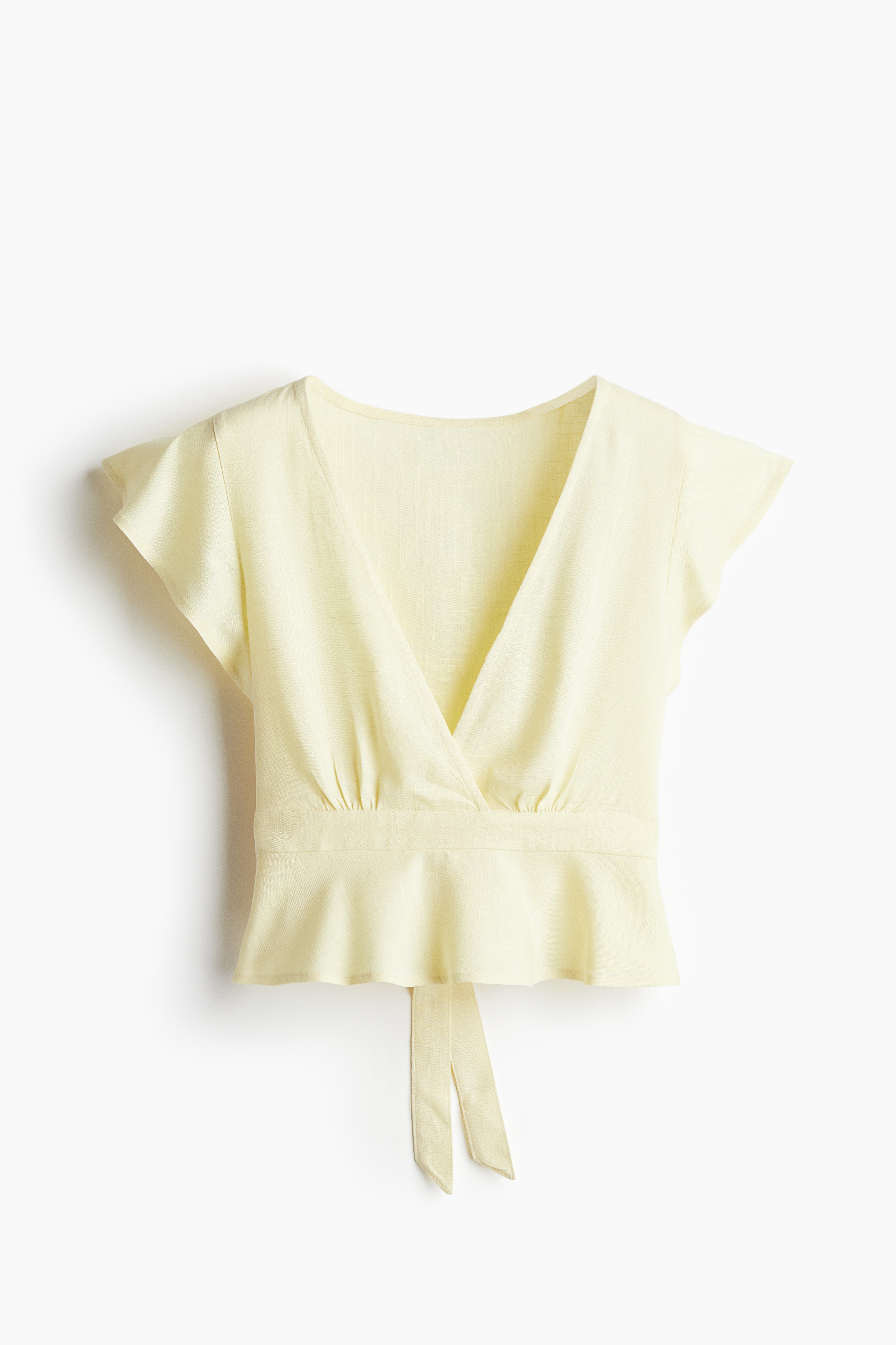 Linen-blend blouse - Pale yellow/White/Light blue/Striped