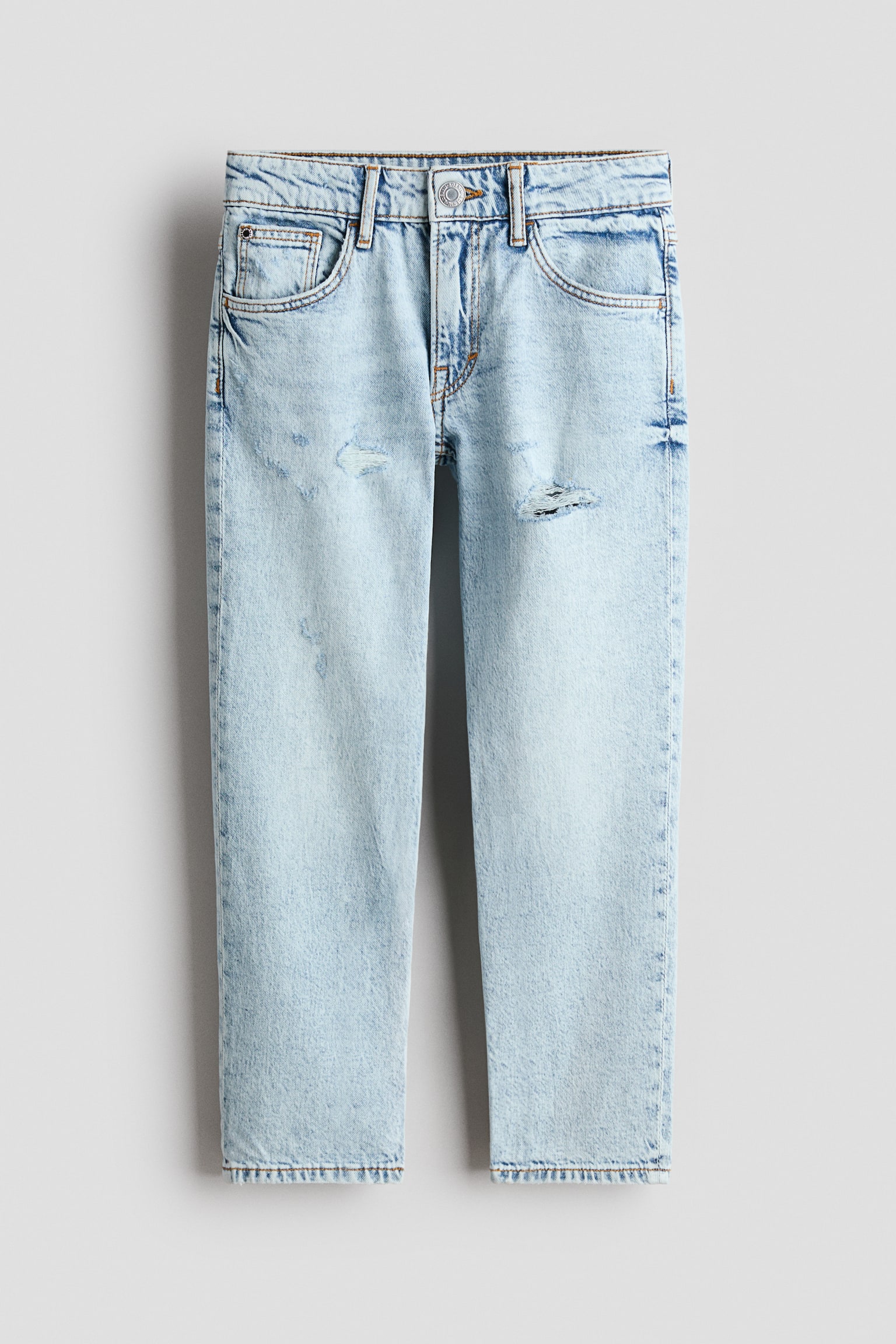 Relaxed Jeans Tapered Fit - Lys denimblå/Lys denimblå/Mørk denimblå/Denimgrå/Lys denimgrå