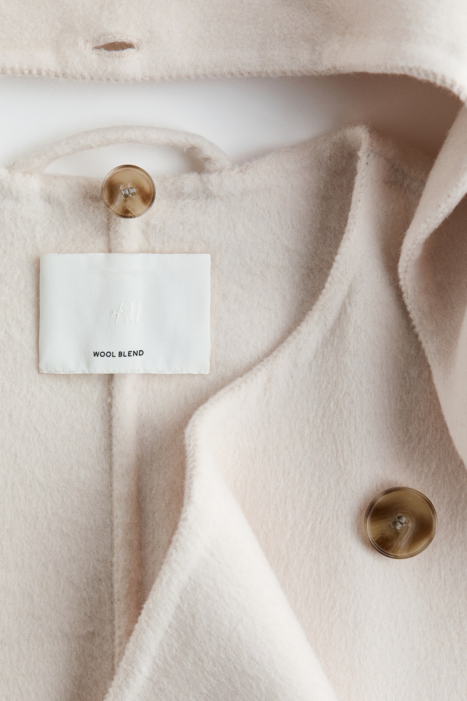 Handmade wool-blend coat - Cream/Grey - 9