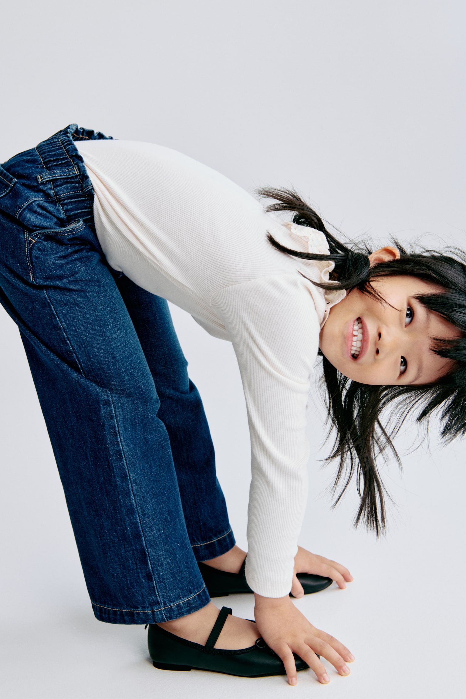 Wide Leg paper bag jeans - Denim blue/Denim blue/Denim blue/Light denim blue/Light pink/Light beige/Floral/Light khaki green/Washed denim black - 3