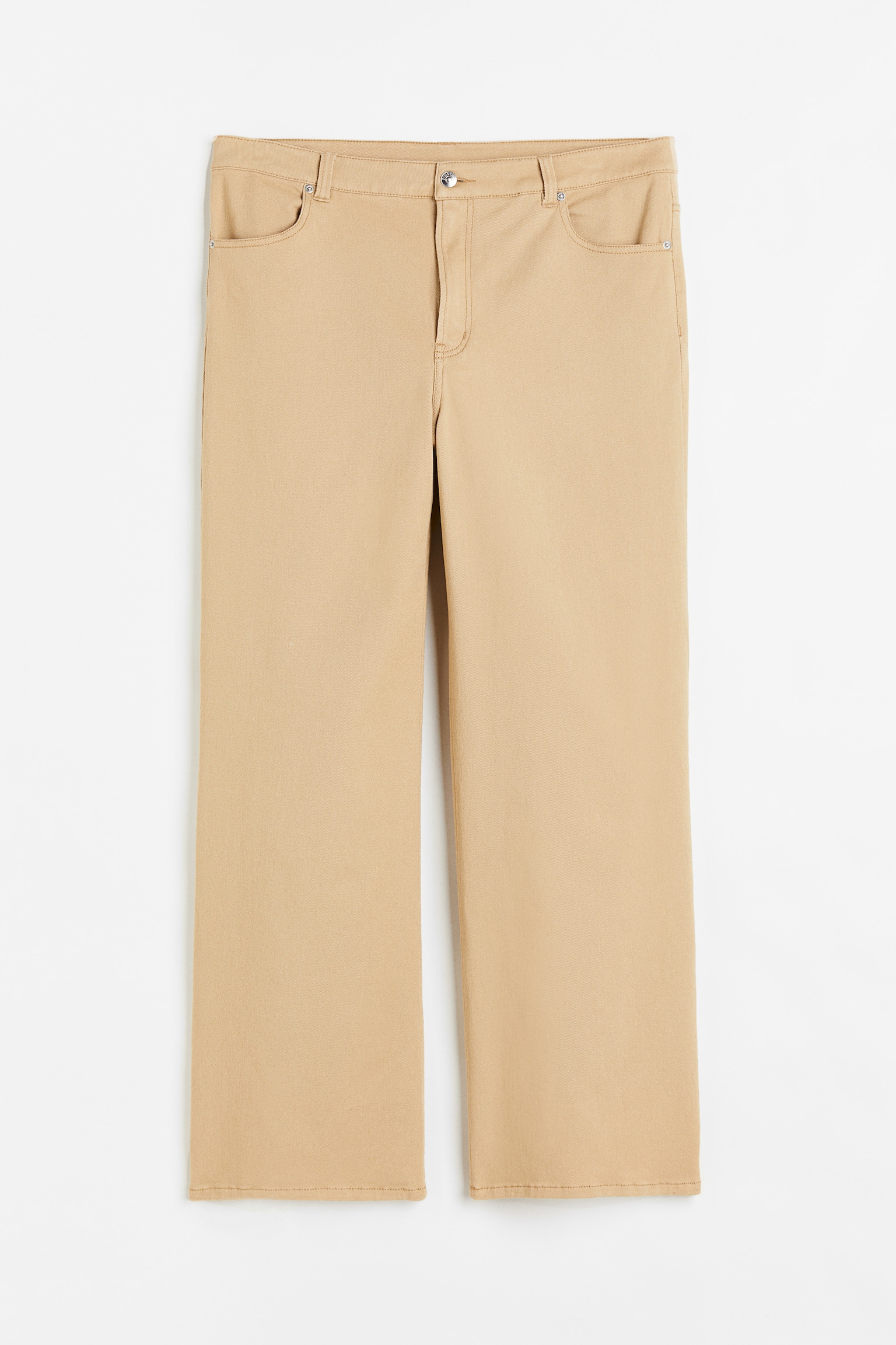 H&M+ Wide twill trousers - Beige - 1