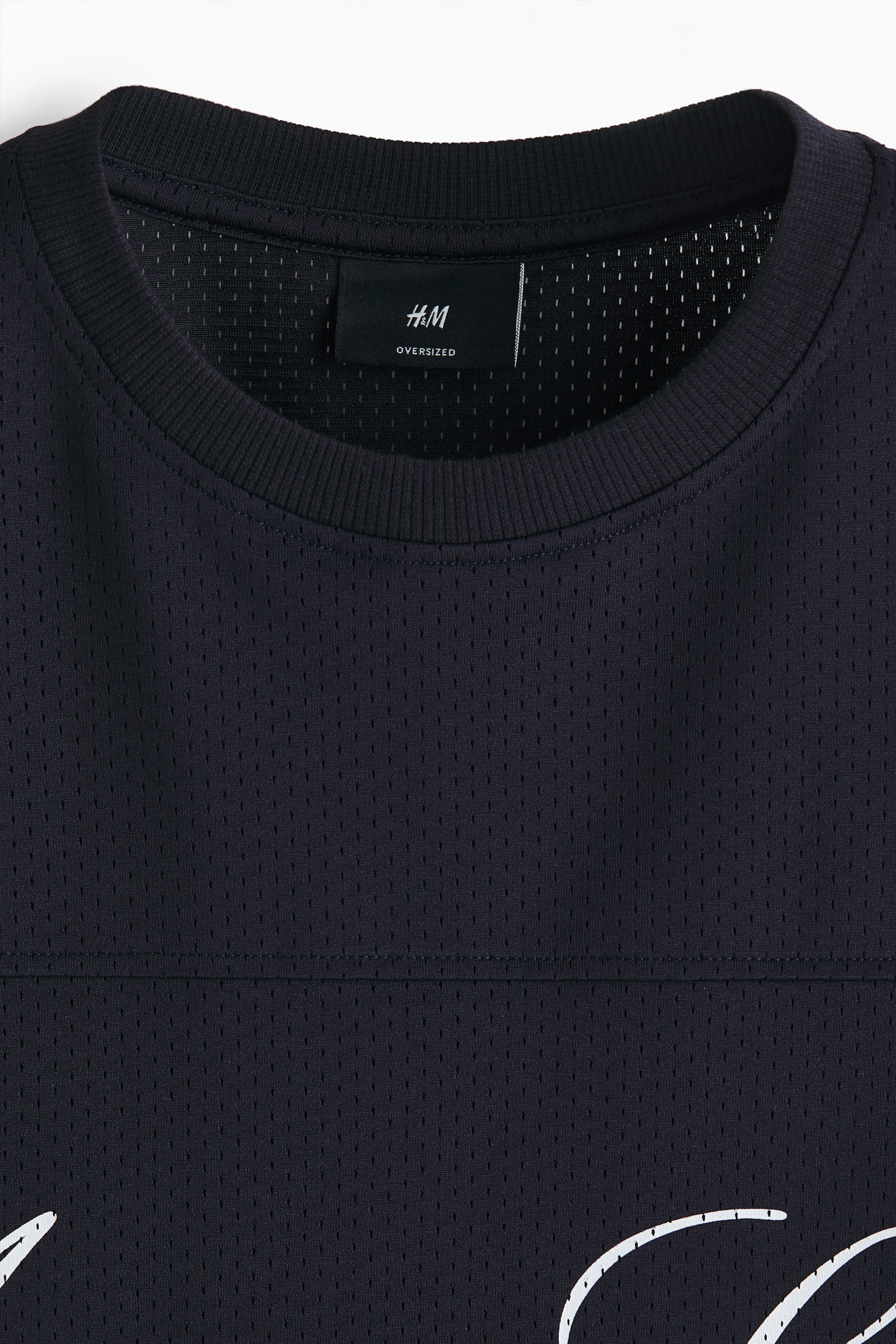 T-shirt in mesh con stampa Oversize Fit - Blu navy/Maison Locals/Bianco/Maison Locals - 2