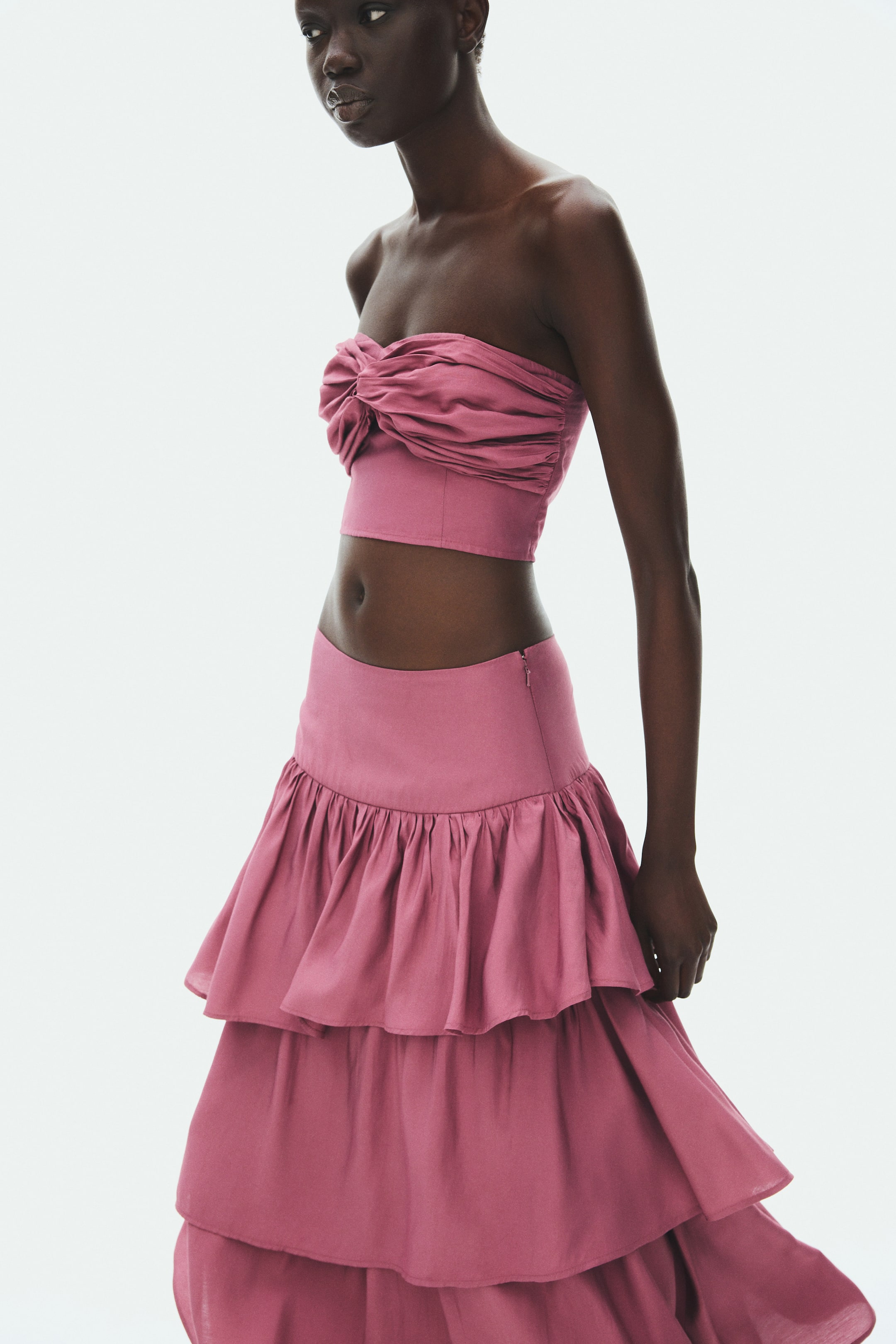 Flounced Viscose-Blend Skirt