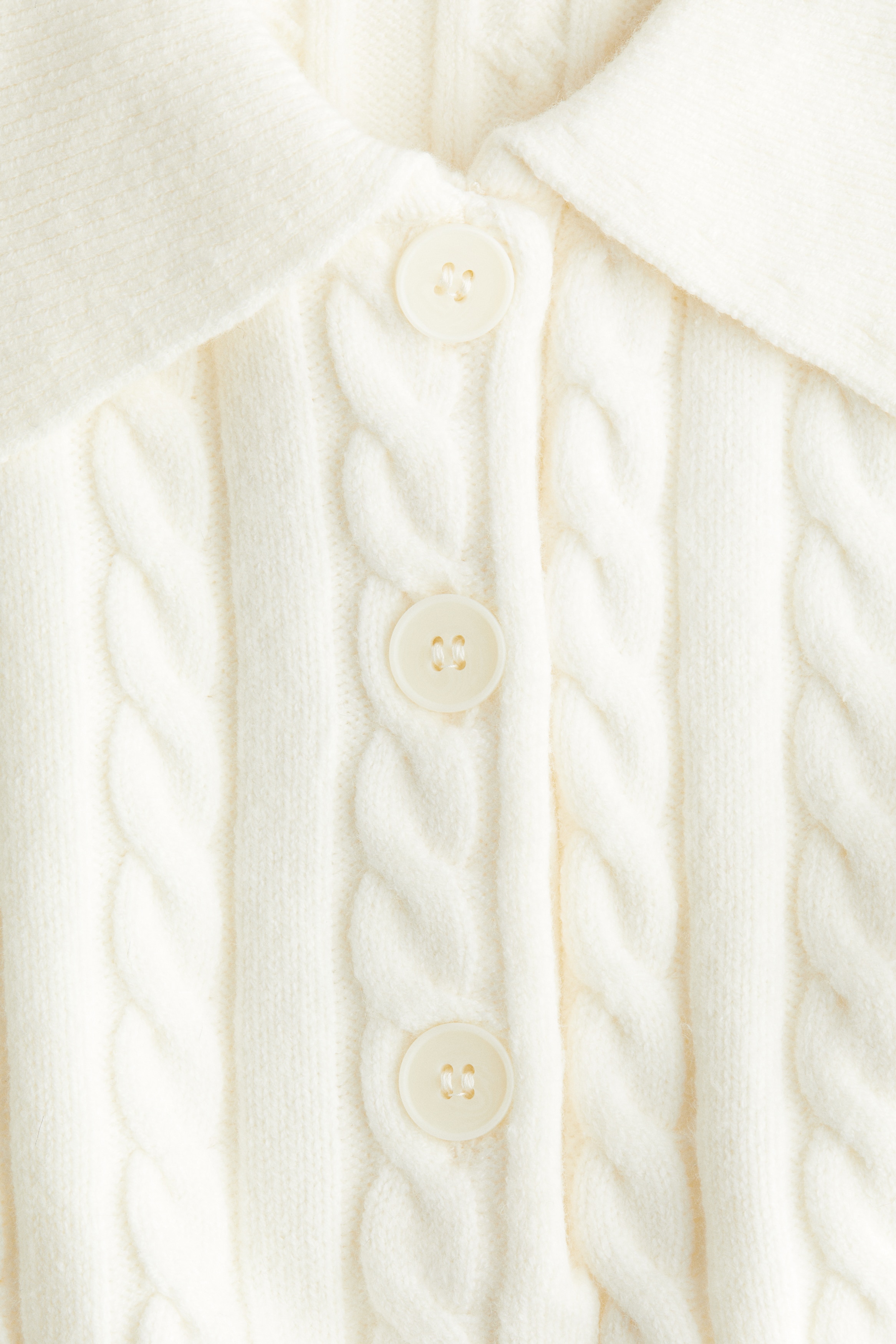 Cable-knit polo shirt