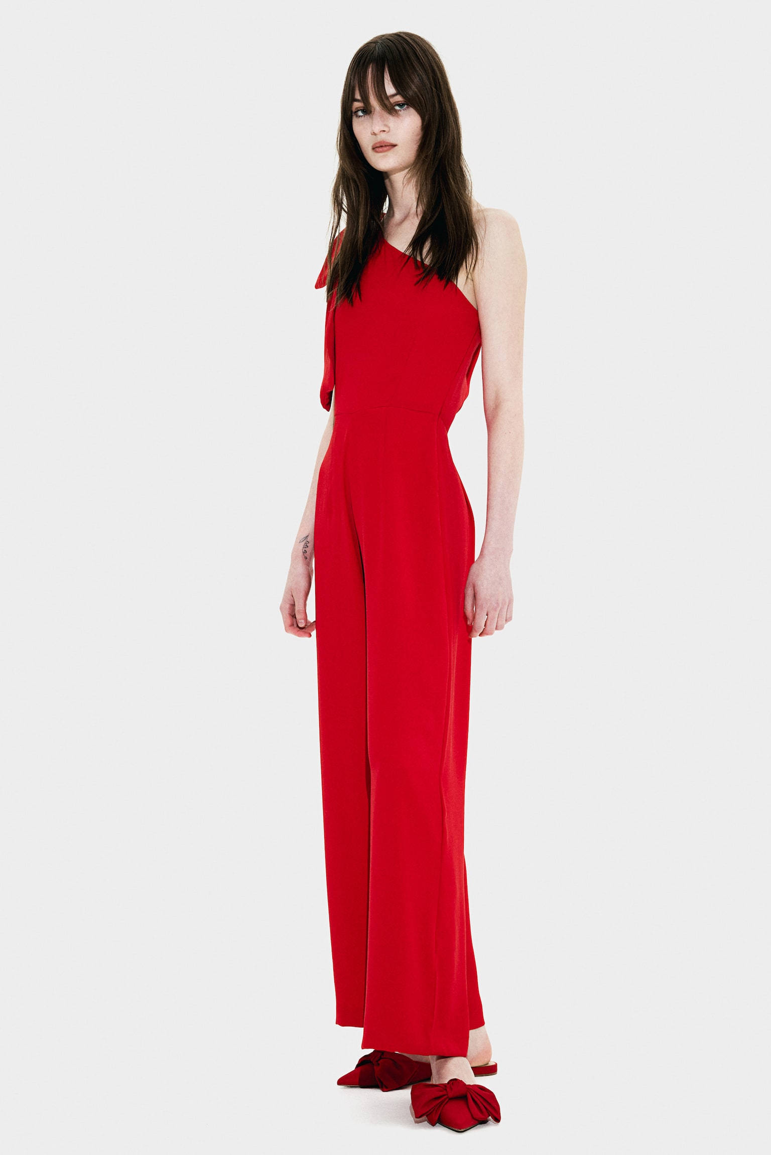 One-shoulder jumpsuit - Red/Black - 5