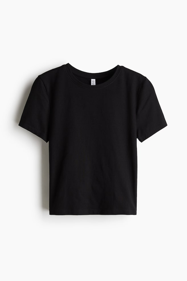 Nauwsluitend T-shirt - Zwart/Wit - 1