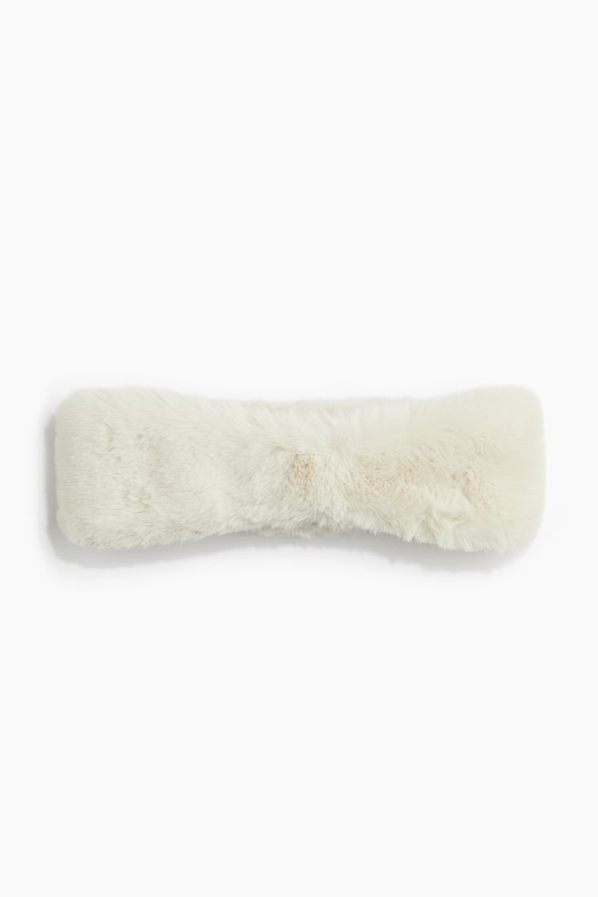 Flauschiges Stirnband - Hellbeige - 1