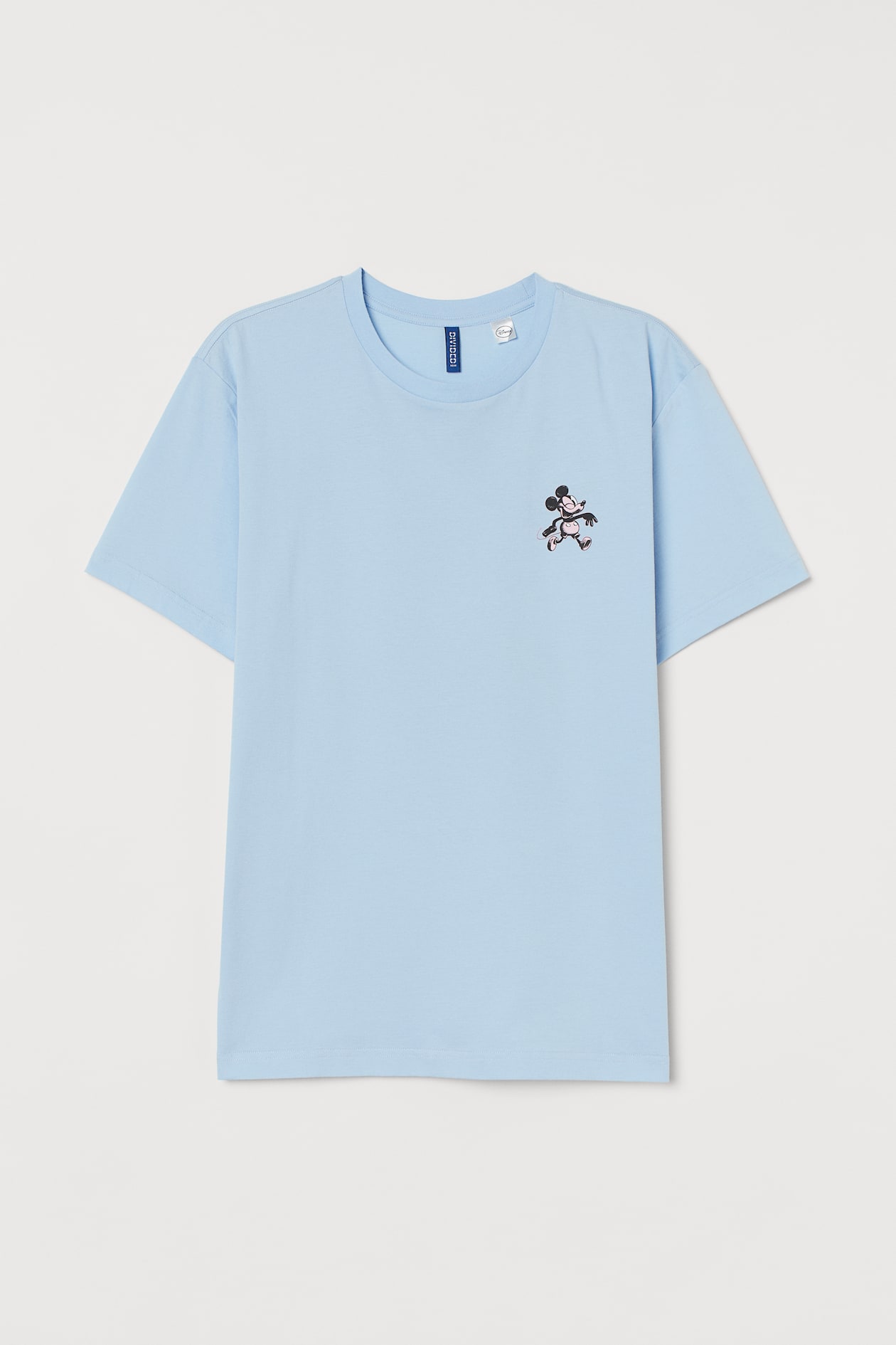 Regular Fit T-shirt - Round Neck - Short sleeve - Light blue/Mickey ...