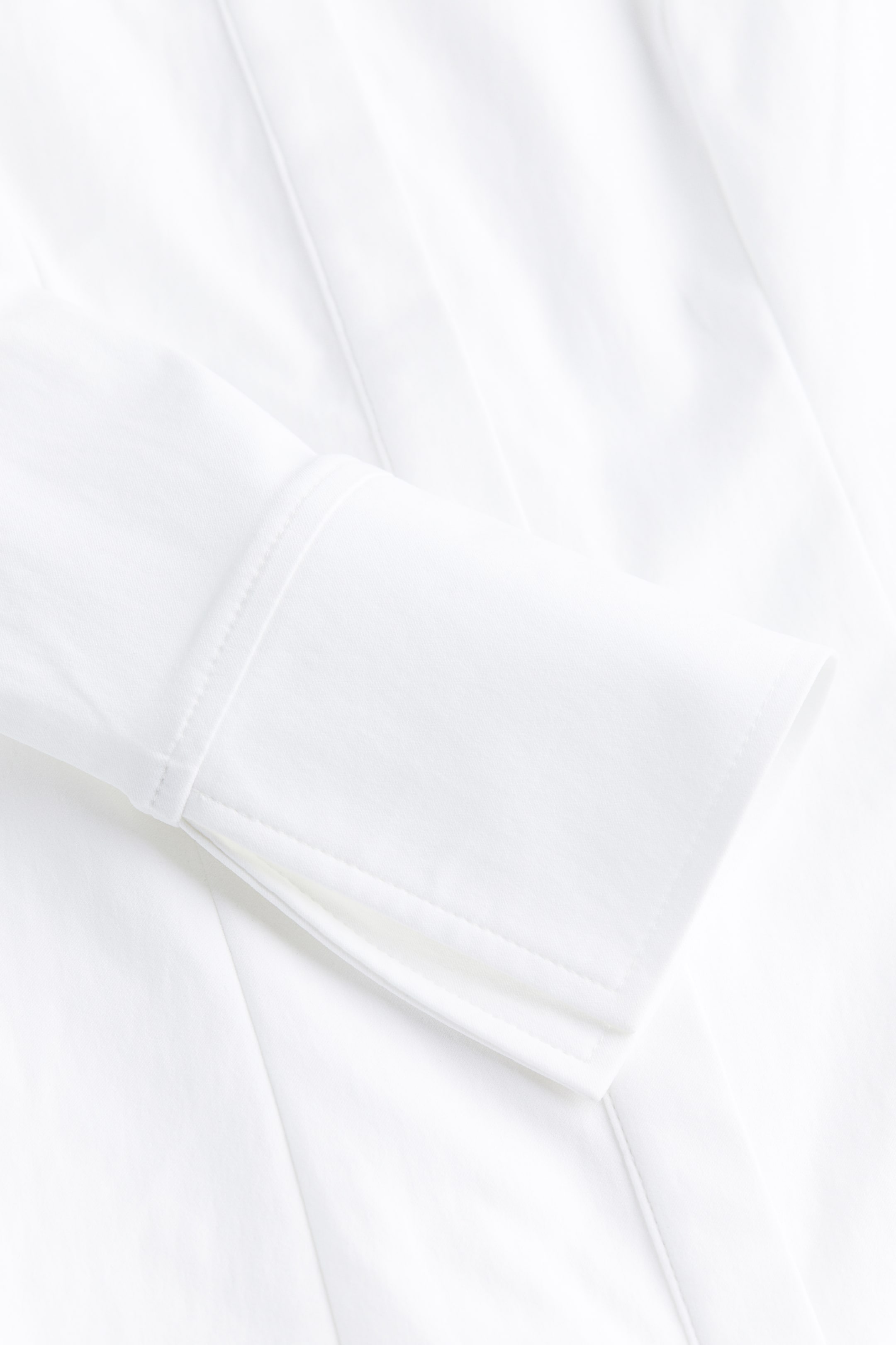 Tapered-waist shirt - Long sleeve - Long - White - Ladies | H&M GB