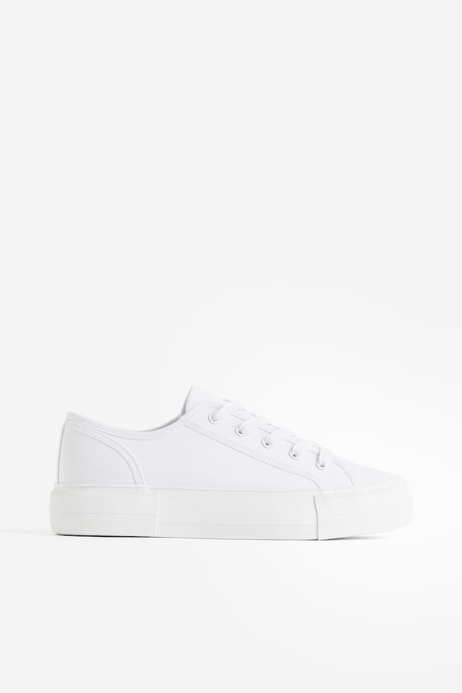 Sneakers en toile - Blanc/Noir - 4