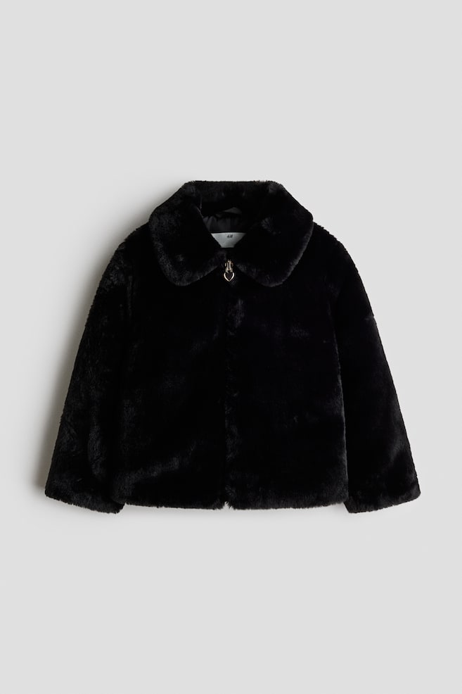 Fluffy jacket - Black/Mole/Dusty pink - 1