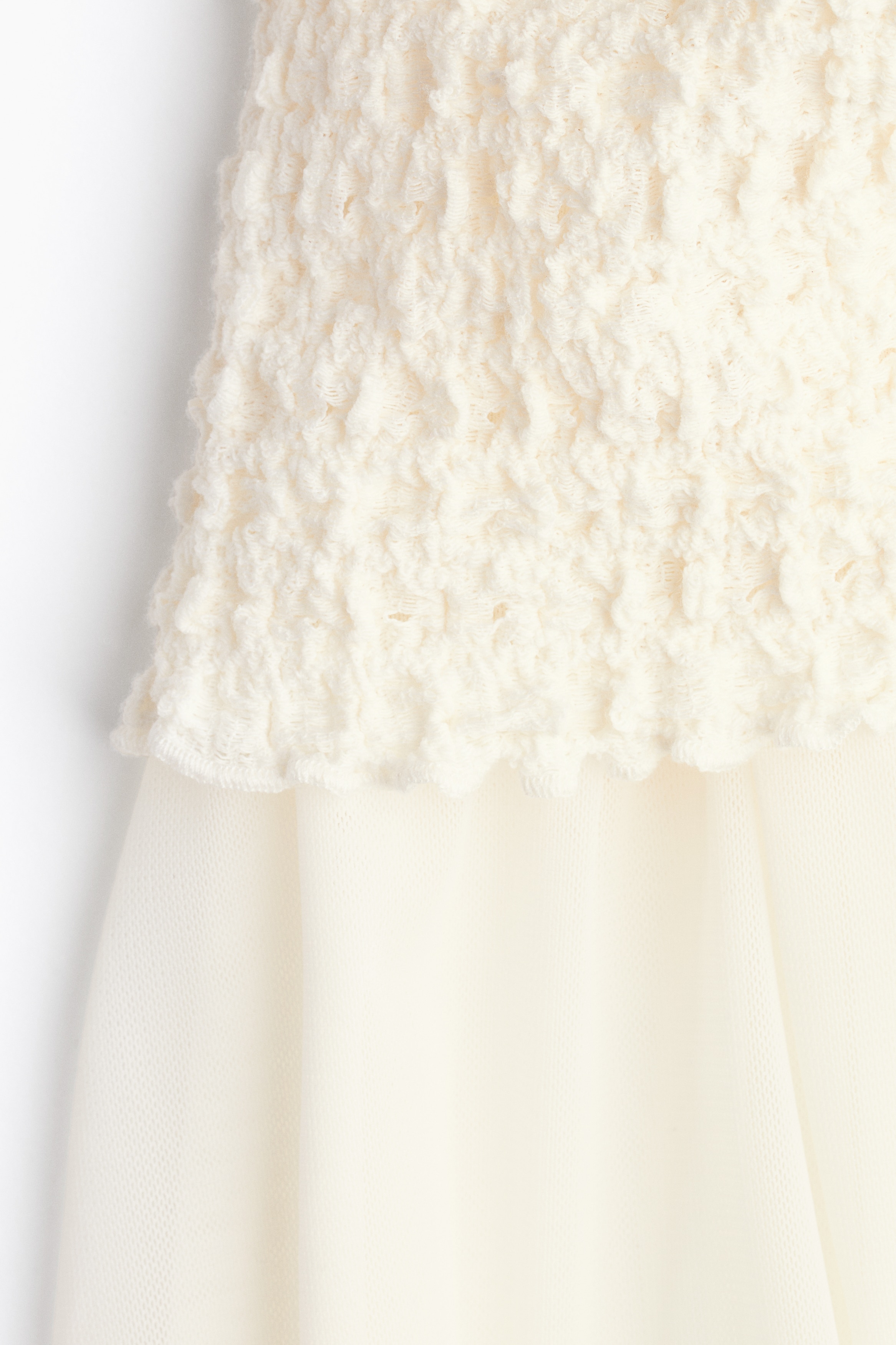 h&m bandeau dress cream Women's Cream Bubble-hem bandeau dress