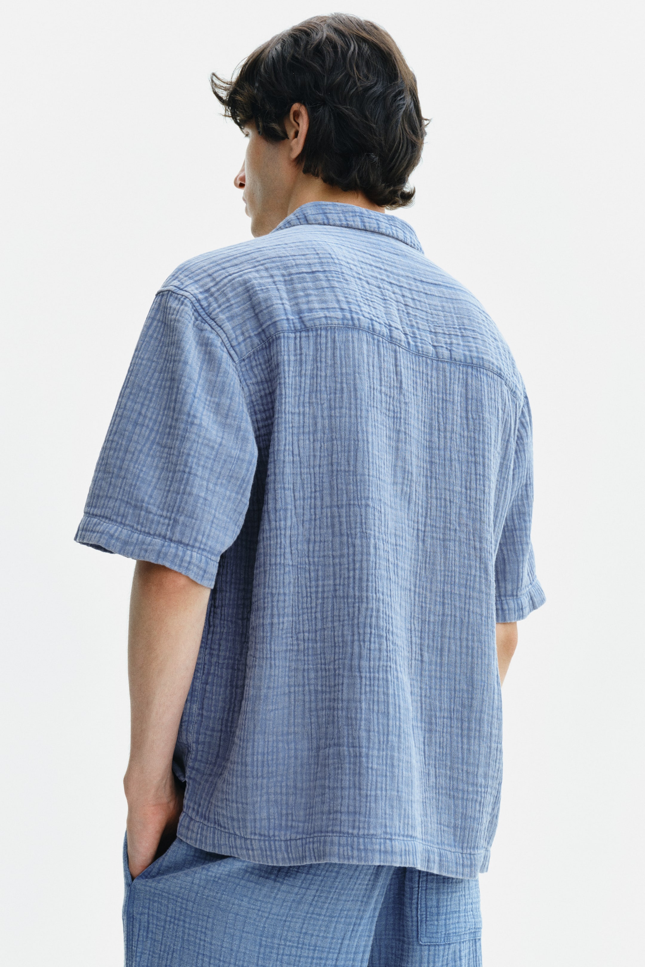 Relaxed-Fit Short-Sleeved Muslin Shirt