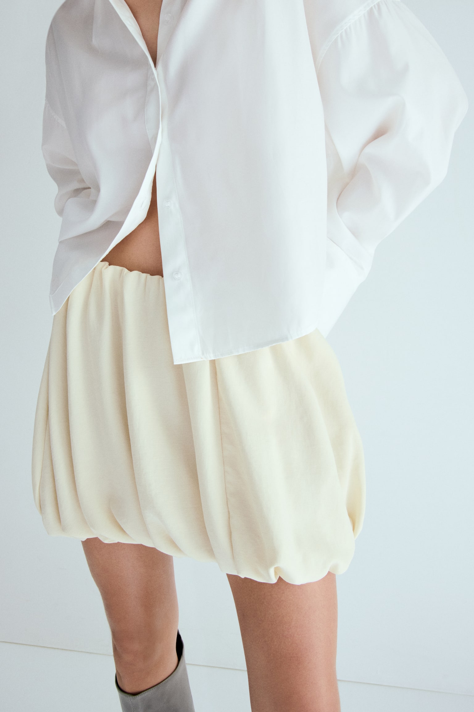 חצאית בלון - קרם - 4