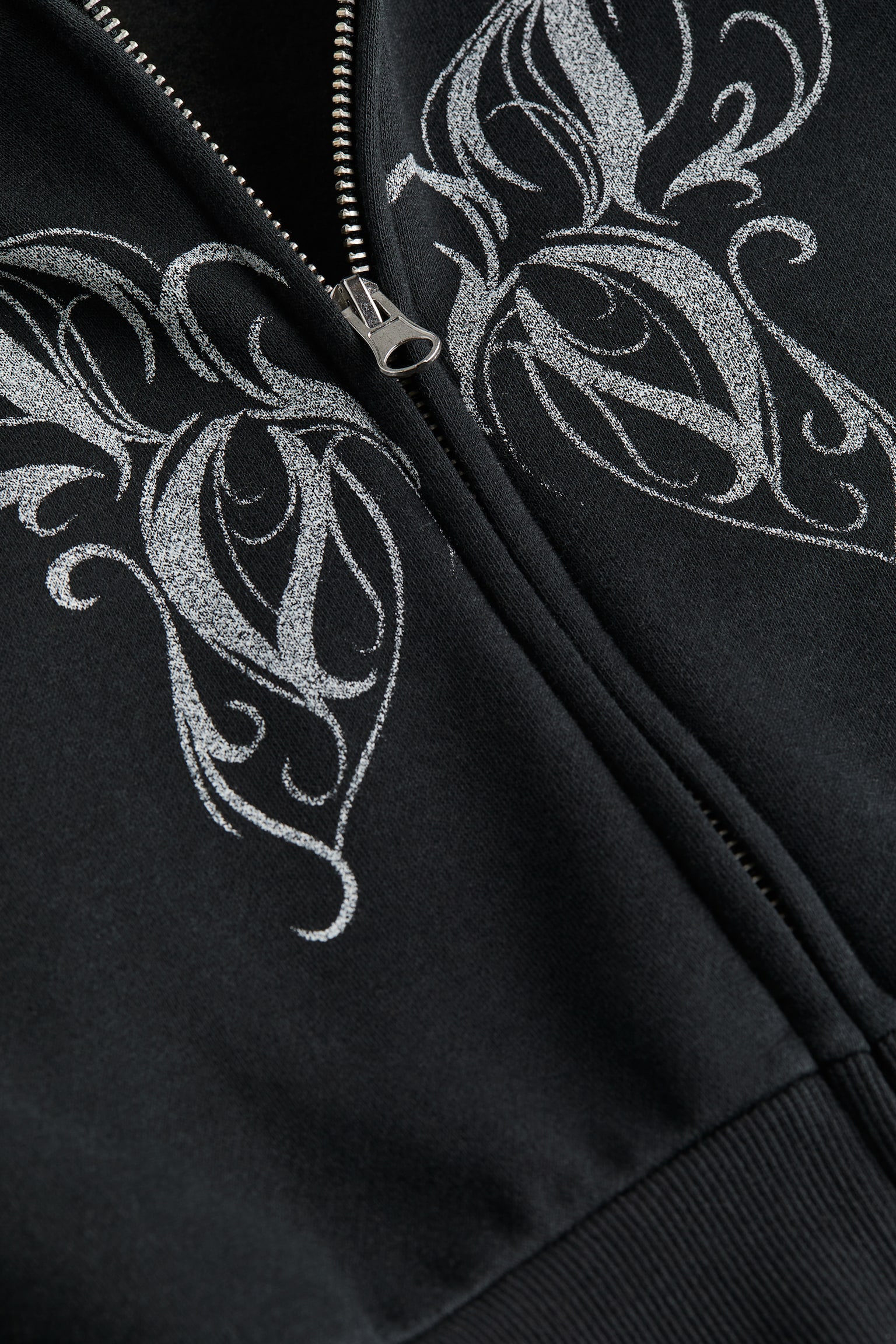 Print Zip Up Hoodie - Black/Butterfly - 5