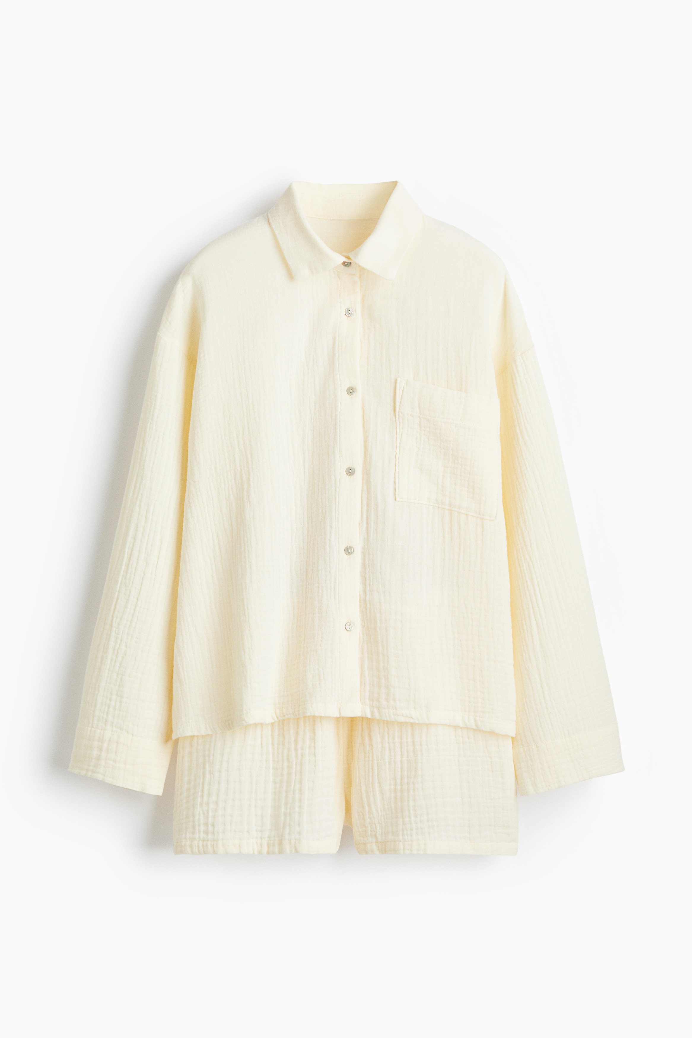 Pyjama Shirt & Shorts Set - Pale yellow/Powder pink/Floral/Light dusty pink/White/Black hearts/White/Hearts/Black/Light dusty pink/Light dusty blue/Light dusty blue/Light beige/Leopard print/White/Lemons/White/White/Hearts