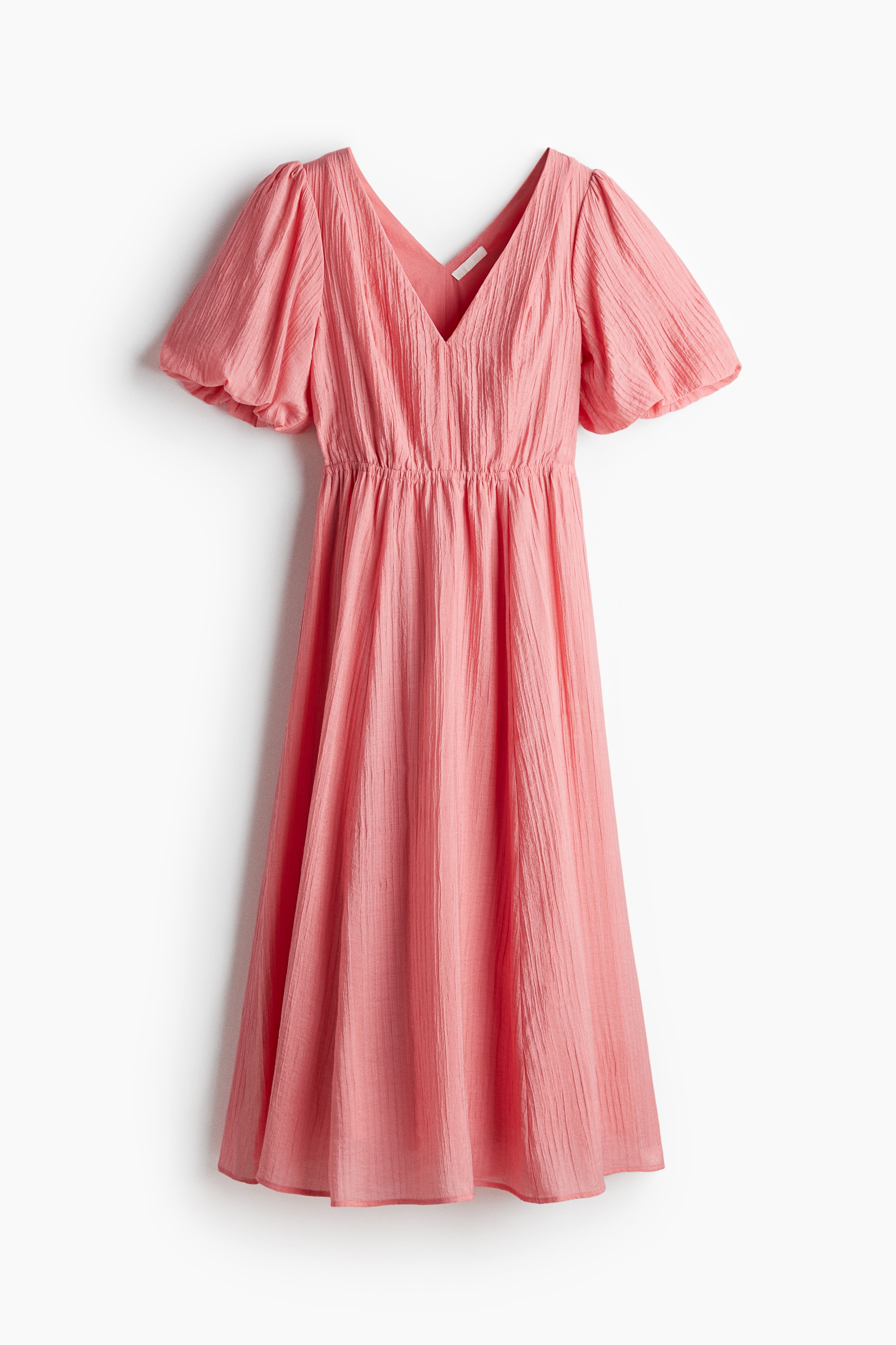 V-neck dress - Coral pink/Cream