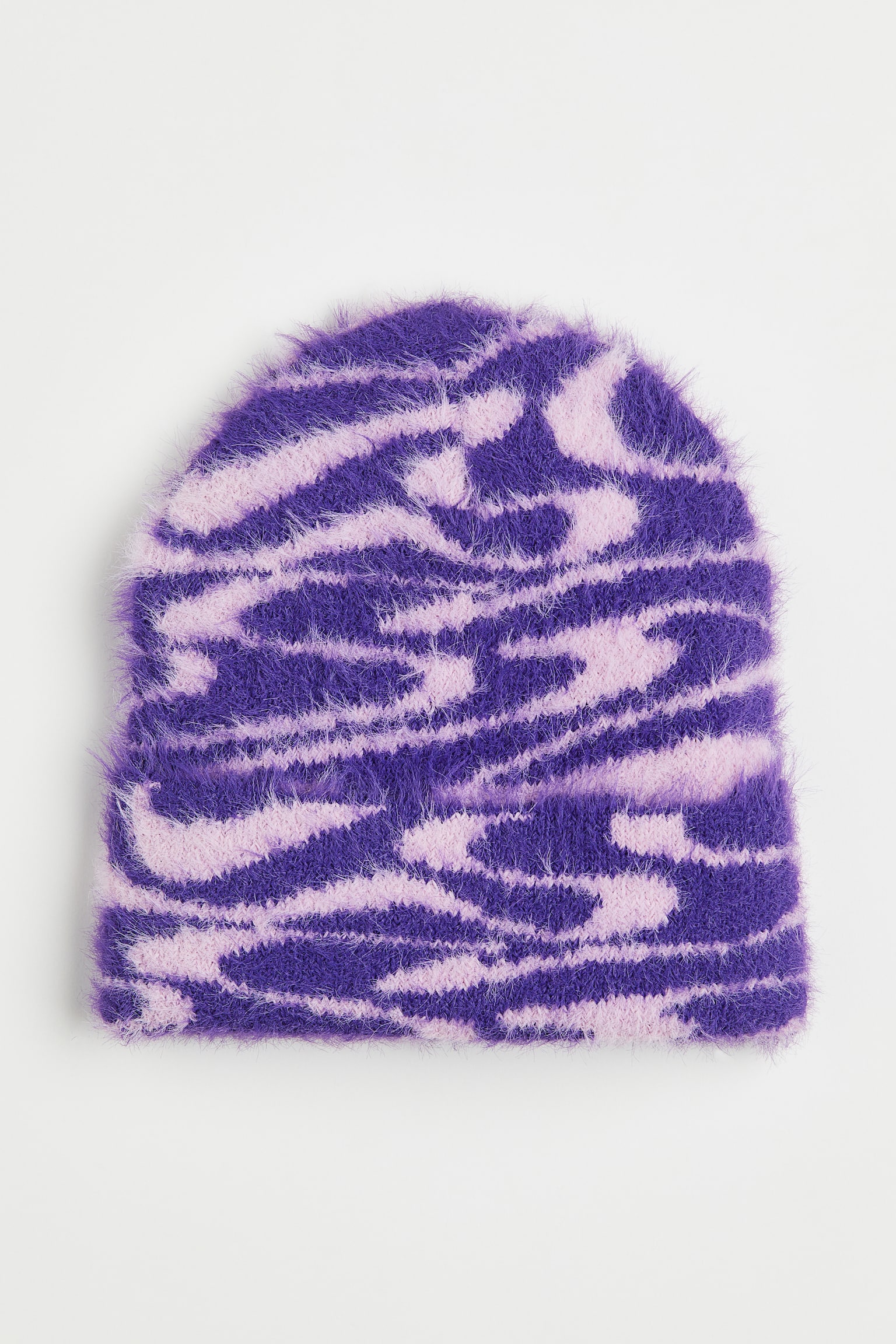 Rib-knit hat - Purple/Patterned/Neon green/Black - 1