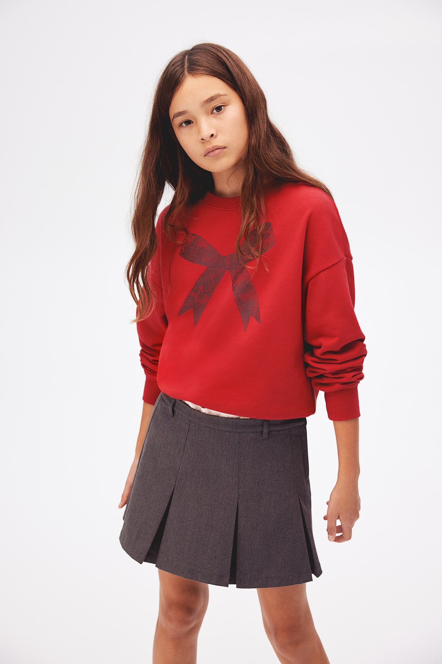 Motif-detail sweatshirt - Red/Bow/Dark grey/Disco ball/Light grey/Bow - 5