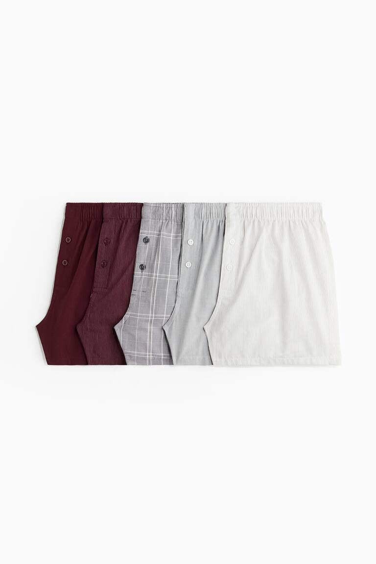5-pack Woven Cotton Boxer Shorts