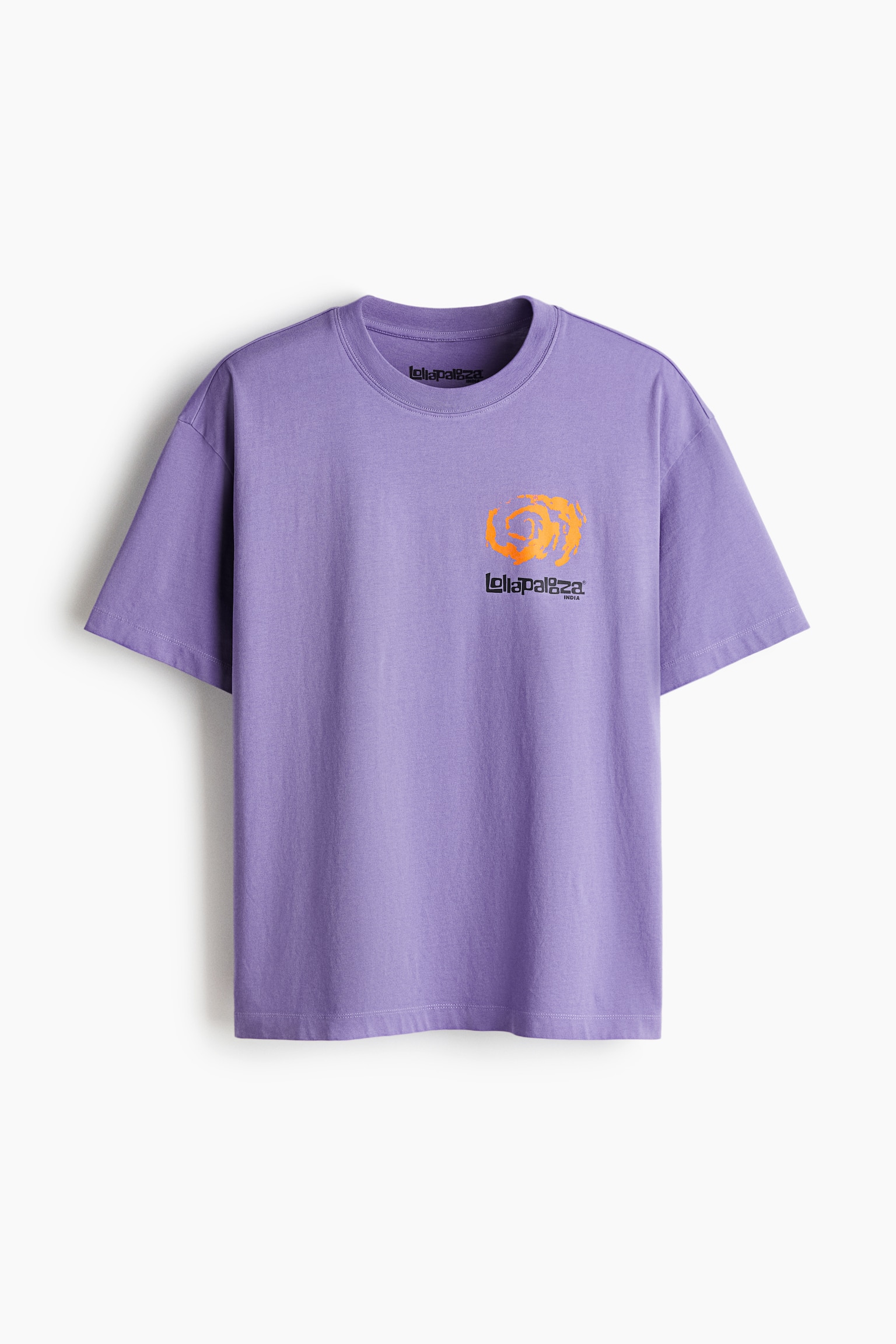 Loose Fit Printed T-shirt - Purple/Lollapalooza/Orange/Lollapalooza India/Black/Lollapalooza India - 1