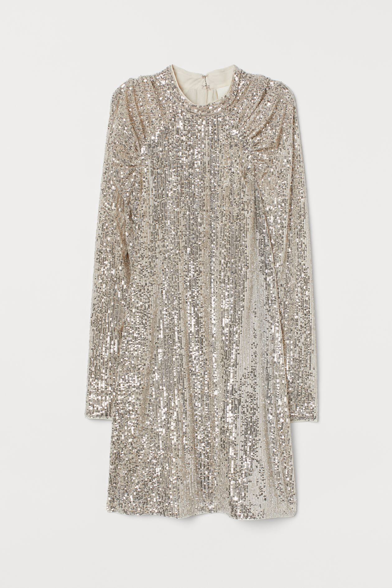 Robe à paillettes Beige clair/argenté FEMME H&M FR