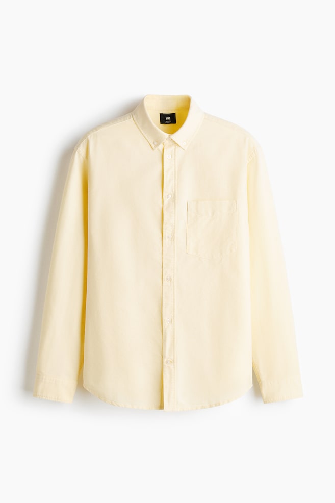 Regular Fit Oxford Shirt - Light yellow/Pink/striped/Khaki green/White/Dark green/Light blue/Black/Light blue/striped/White/striped/Green/striped/Light beige/Dark gray/White/striped/Dark khaki green/Sage green/Dark blue - 1