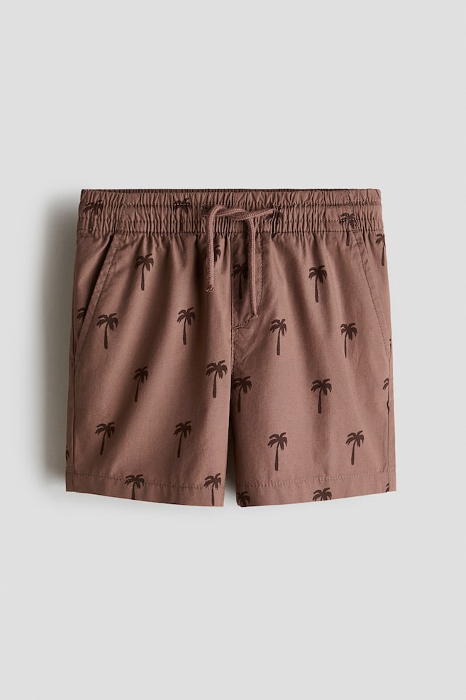 Cotton Shorts - Brown/Turquoise/Navy blue/Light beige - 1