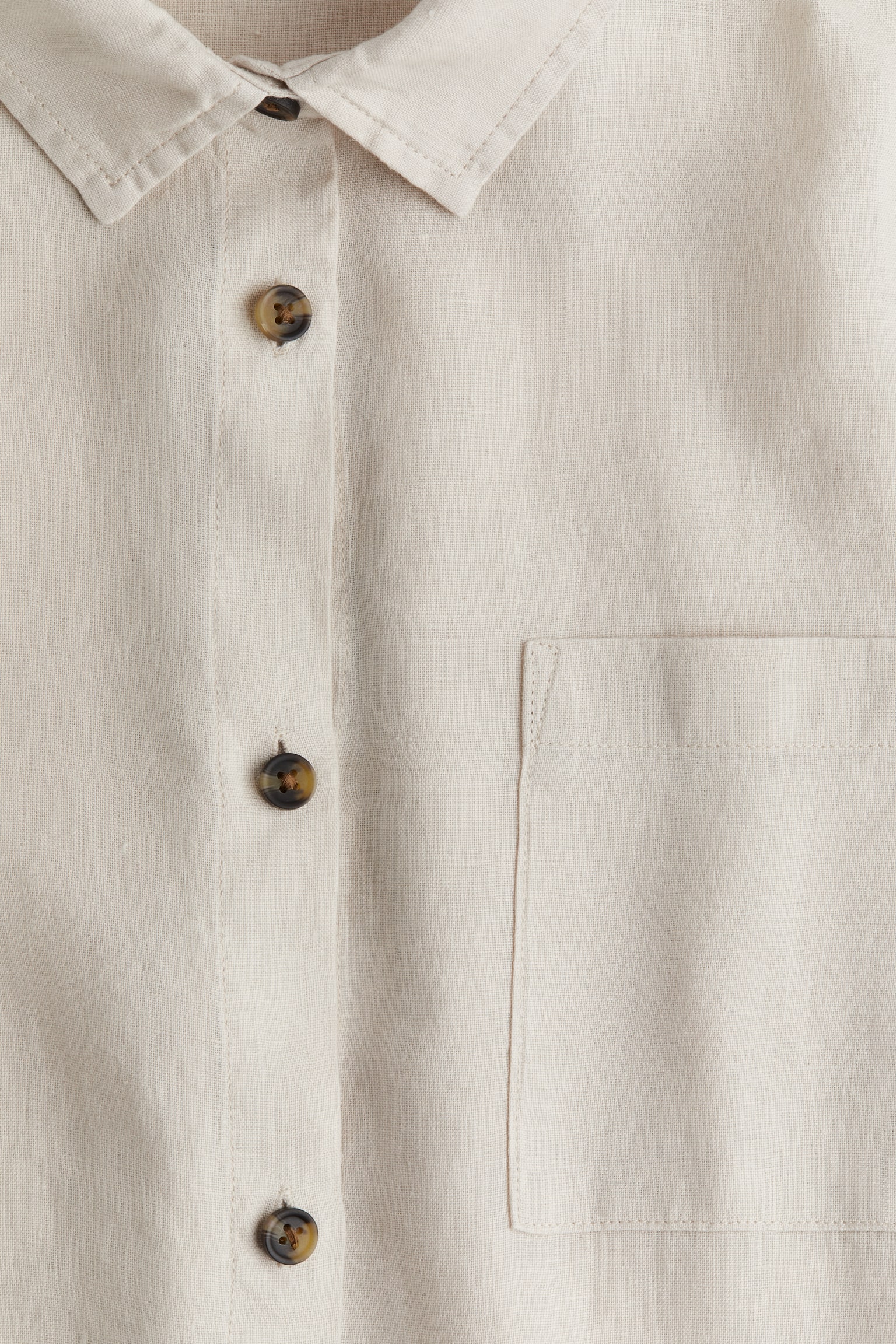 Женский топ H&M Washed linen nightshirt, цвет: Светлый бежевый — фото 2