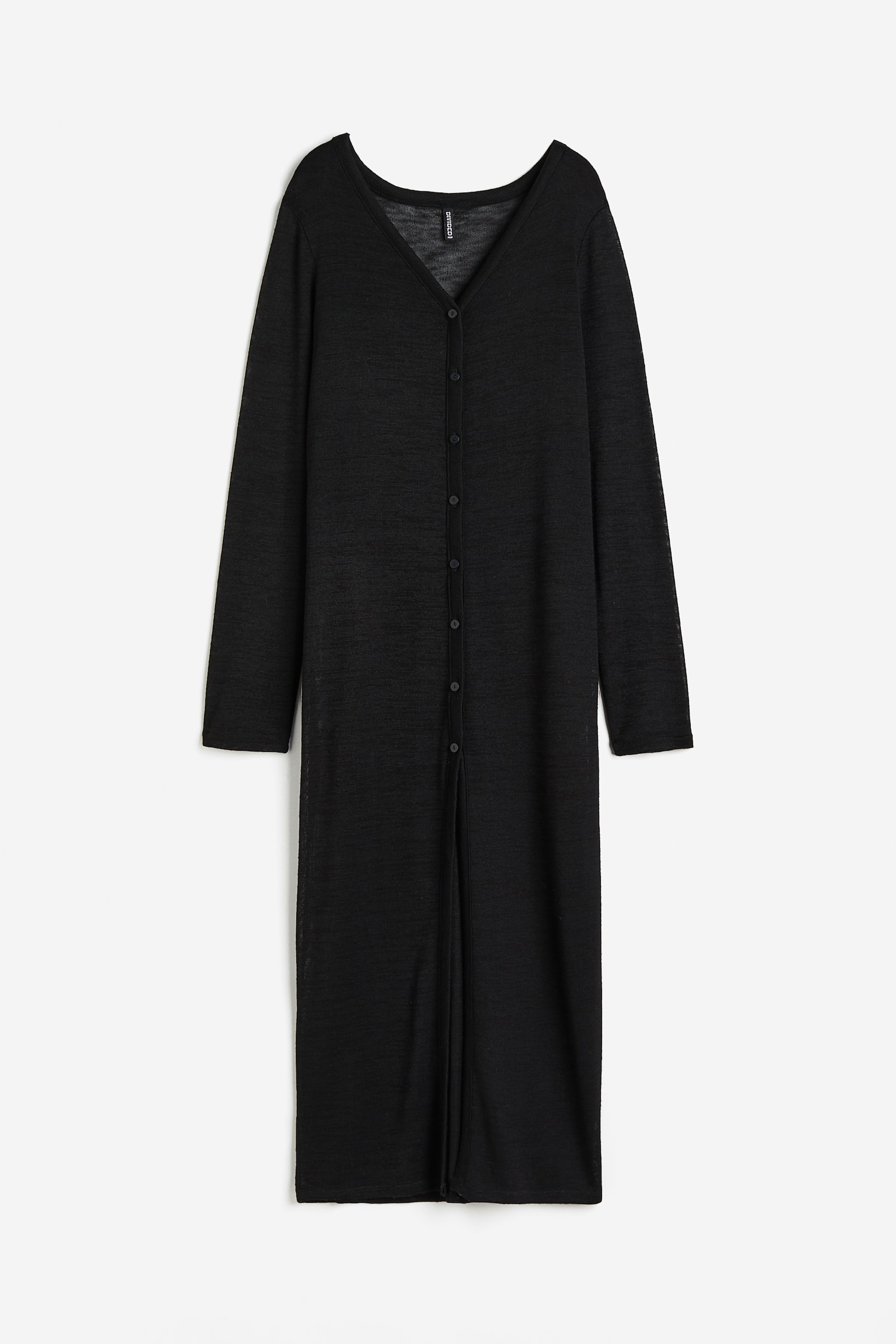 Long jersey cardigan - Black - 1