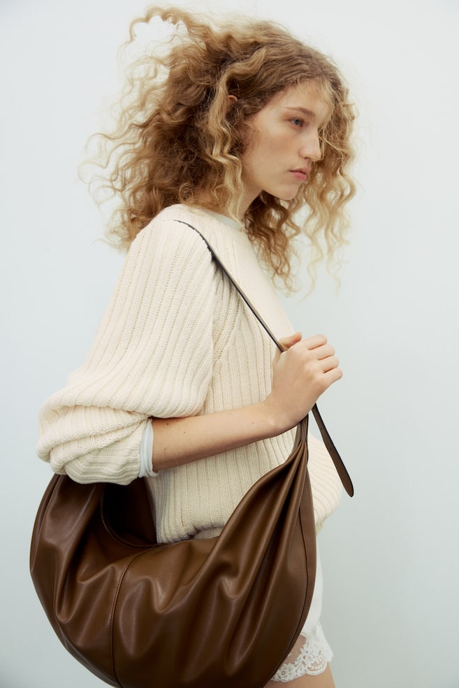 Rib-Knit Sweater-Light beige - 3