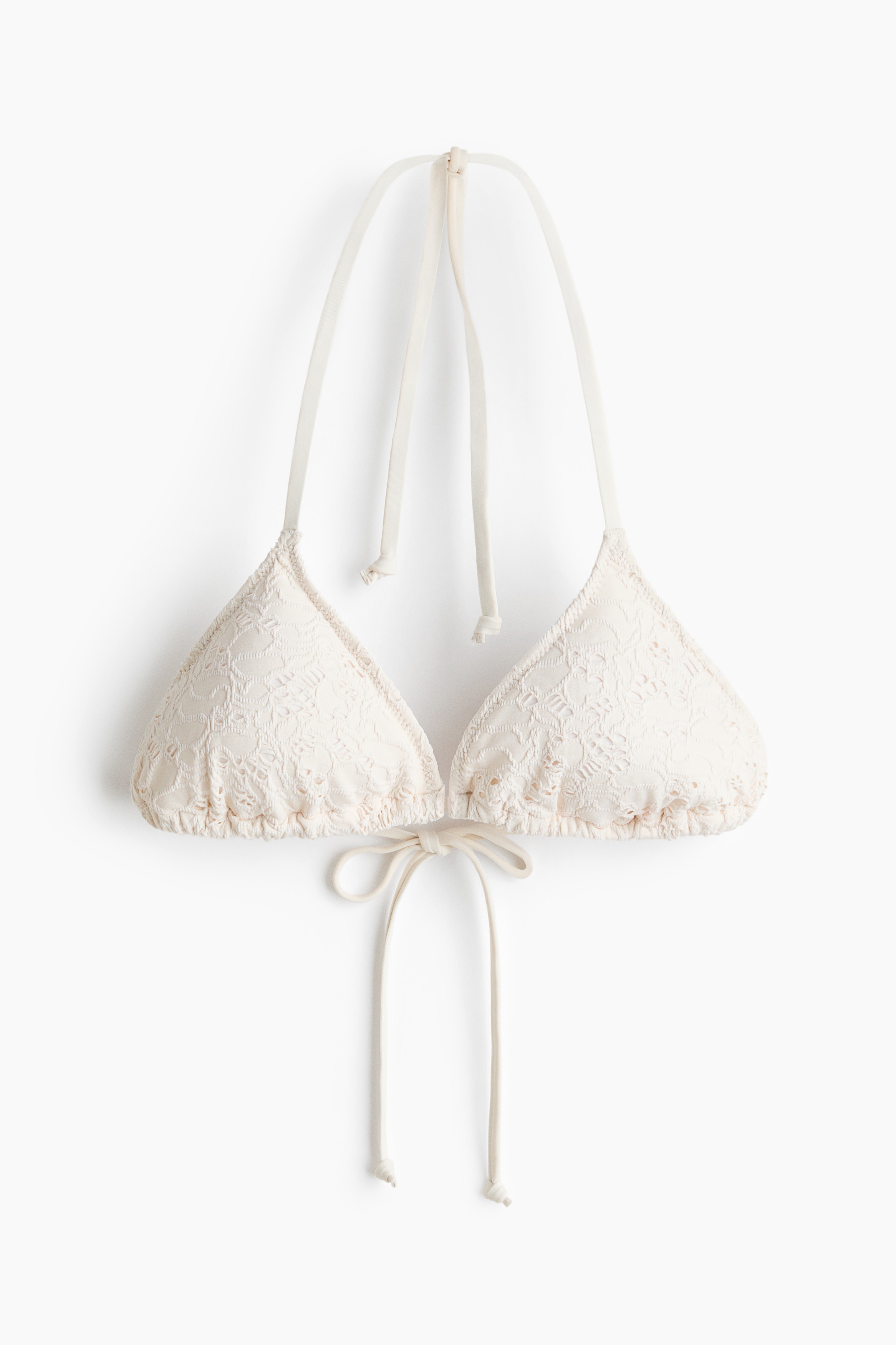 Padded triangelbikinitop - Wit/Roomwit